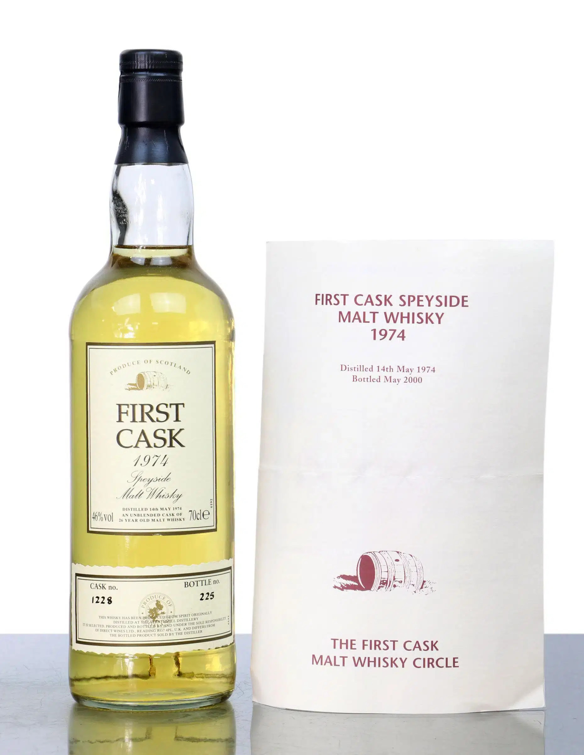 Strathmill 26 Years Old 1974 First Cask No 1225