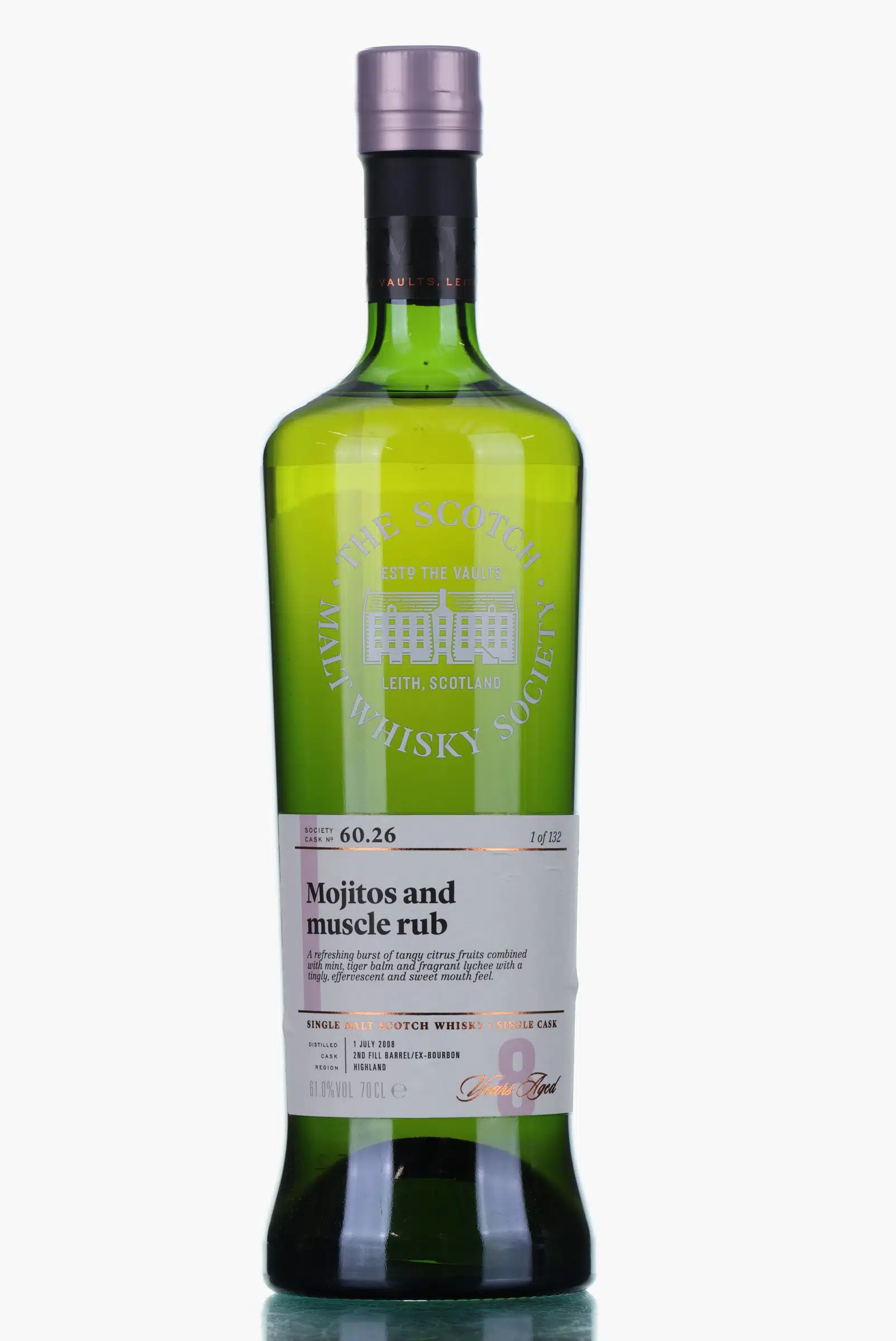 Aberfeldy Mojitos & Muscle Rub 8 Year Old, Bourbon Cask, Cask #60.26, 2008, The Scotch Malt Whisky Society, 61%