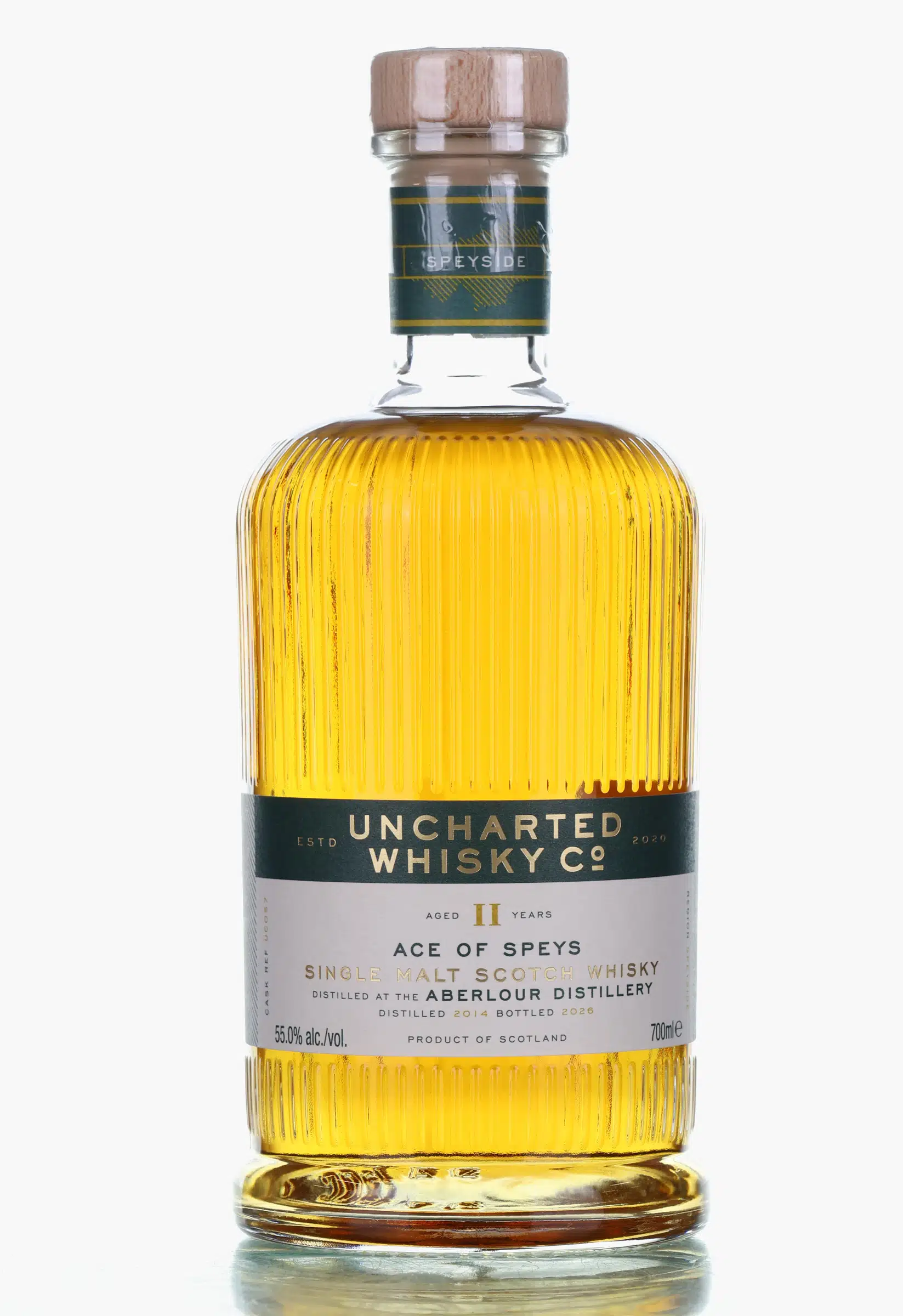 Aberlour Ace of Speys 11 Year Old, Pedro Ximénez Sherry Cask, 2014, Uncharted Whisky Co., 55% whisky bottle