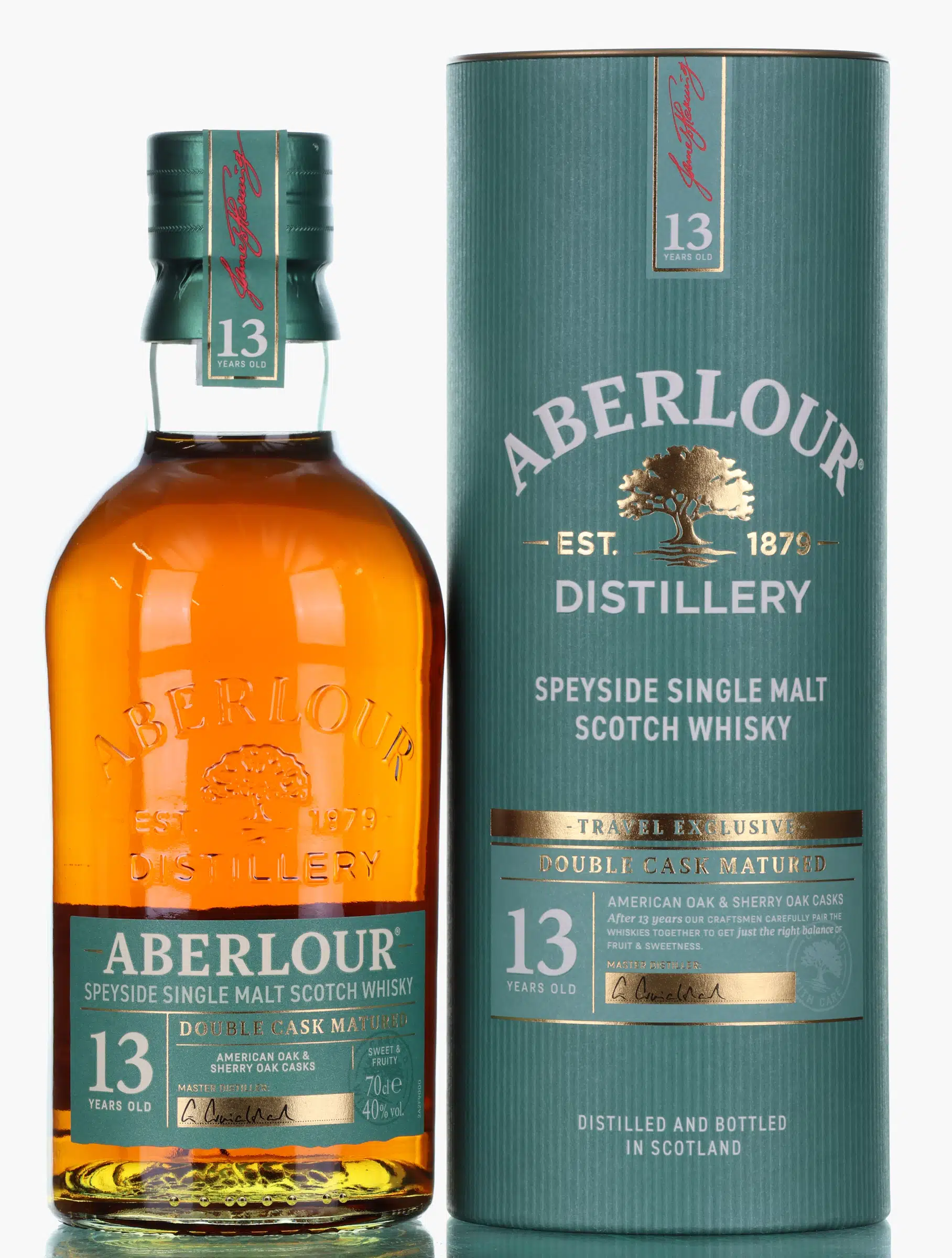 Aberlour Double Cask Matured Travel Retail Exclusive 13 Year Old, American Oak & Sherry Oak Cask, 40% whisky bottle