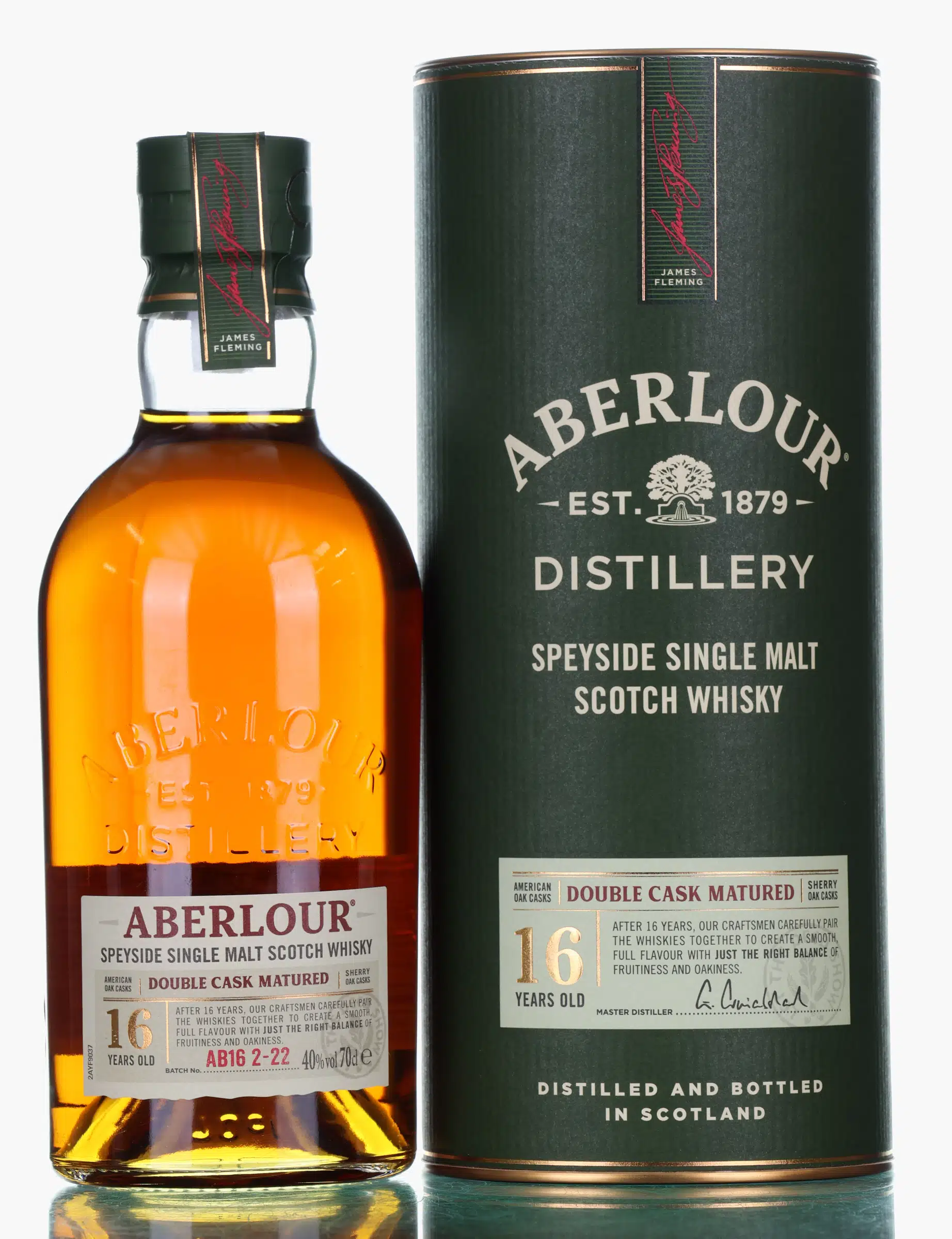 Aberlour Double Cask Matured 16 Year Old, American Oak & Sherry Oak Cask, Batch No. AB16 2-22, 40% whisky bottle