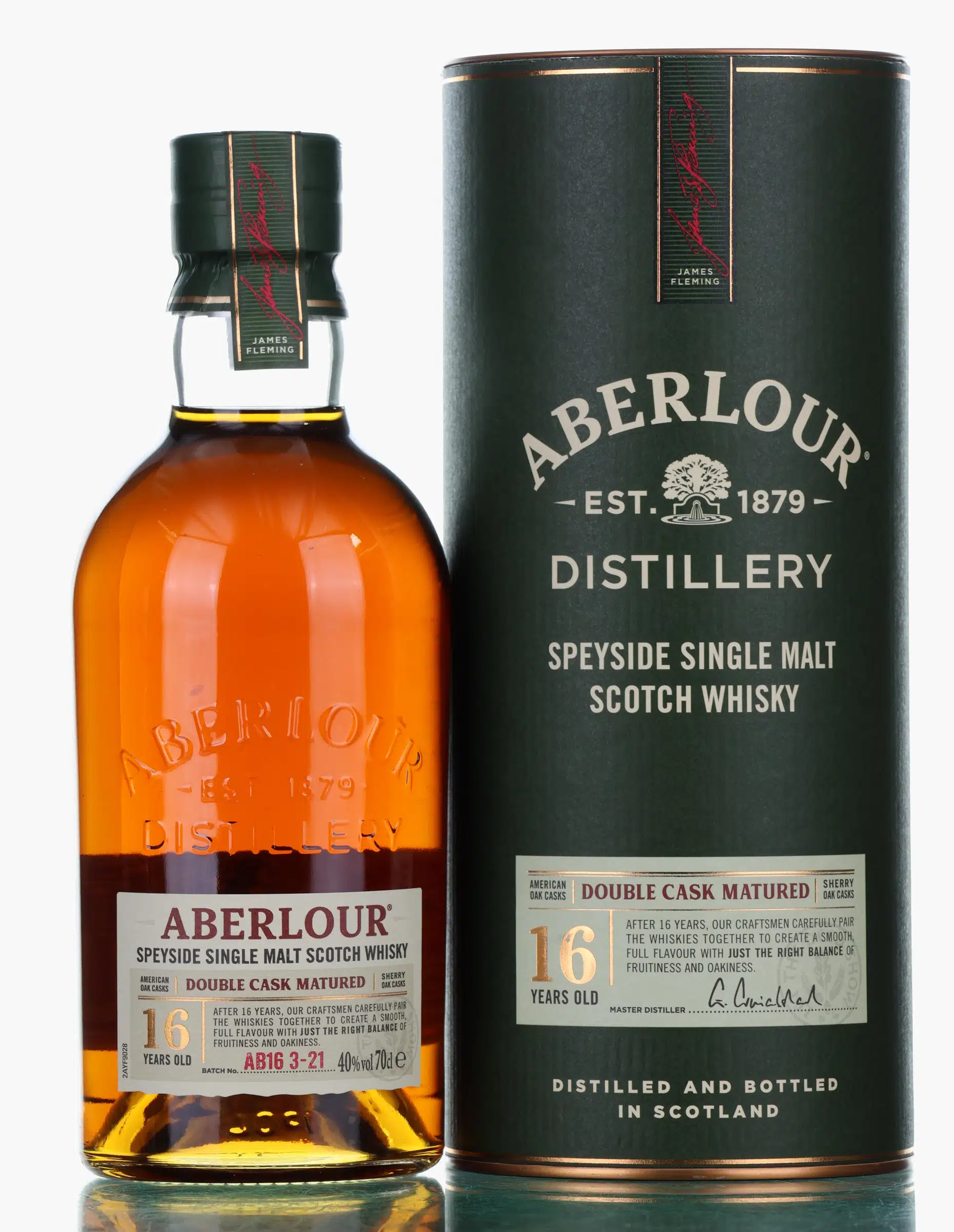 Aberlour Double Cask Matured 16 Year Old, Batch No. AB16 3-21, 40% whisky bottle