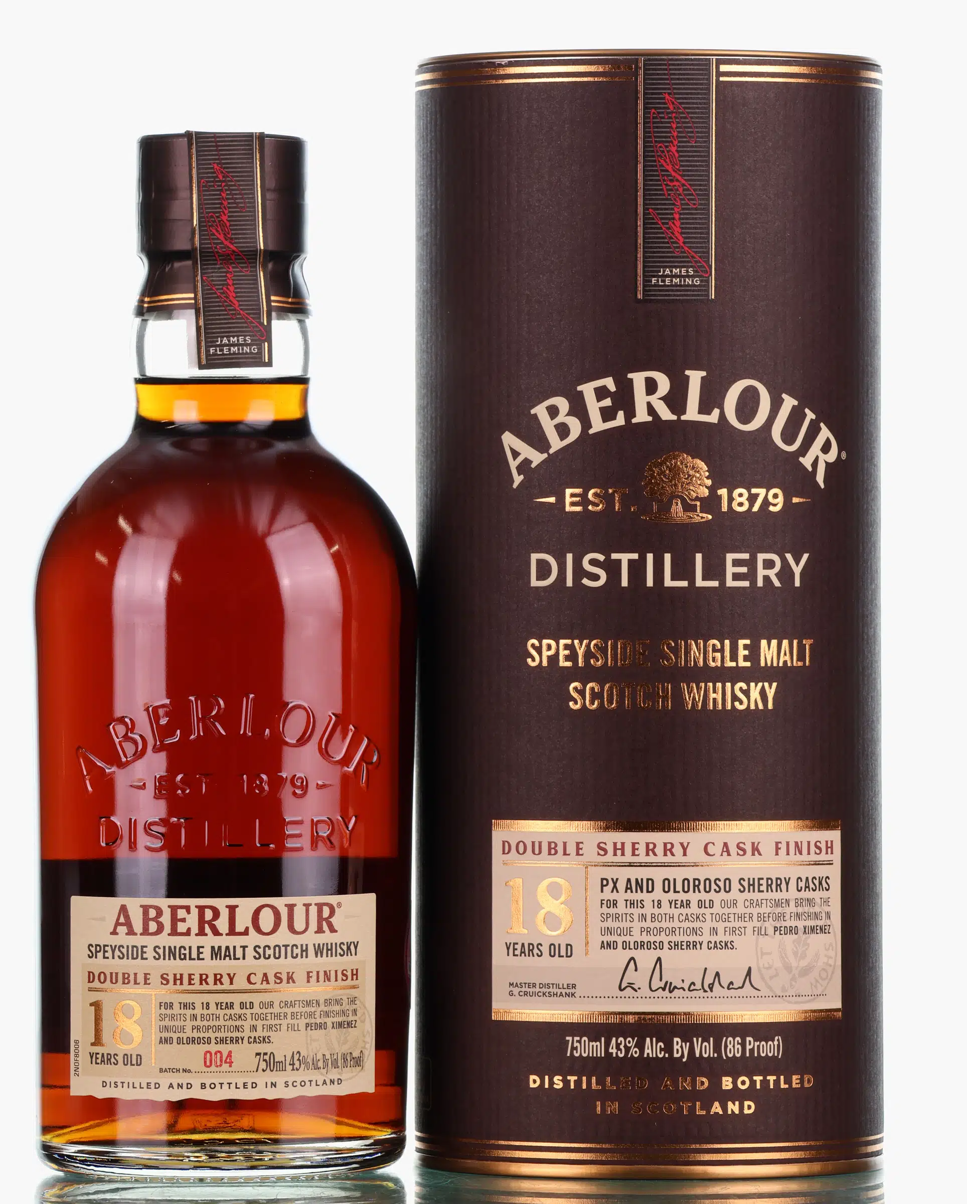 Aberlour 18 Years Old Double Sherry Cask Batch No. 004, Sherry Cask, 2023, 43% whisky bottle