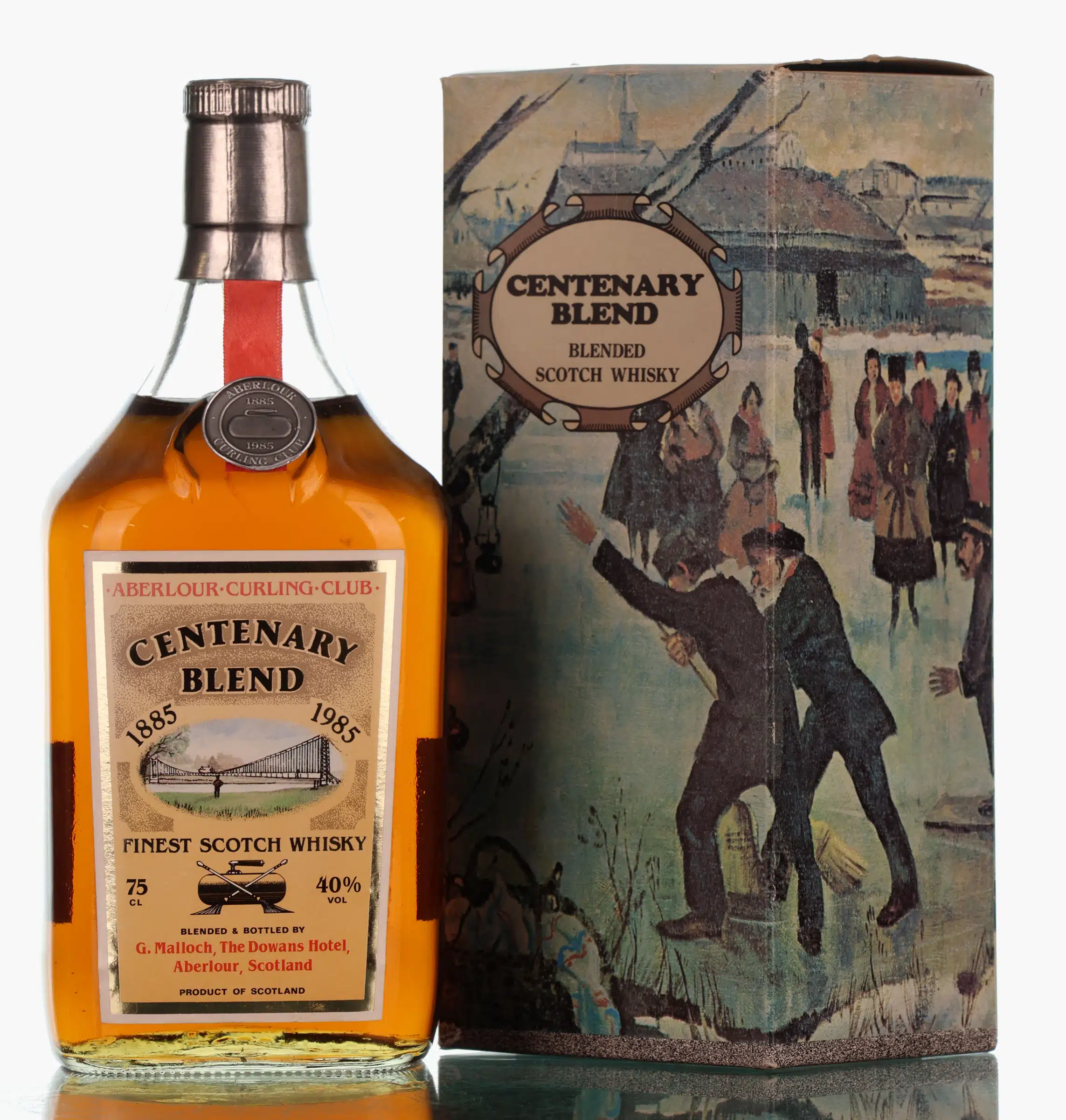 Aberlour Curling Club Centenary Blend, G. Malloch, The Dowans Hotel, 40% whisky bottle