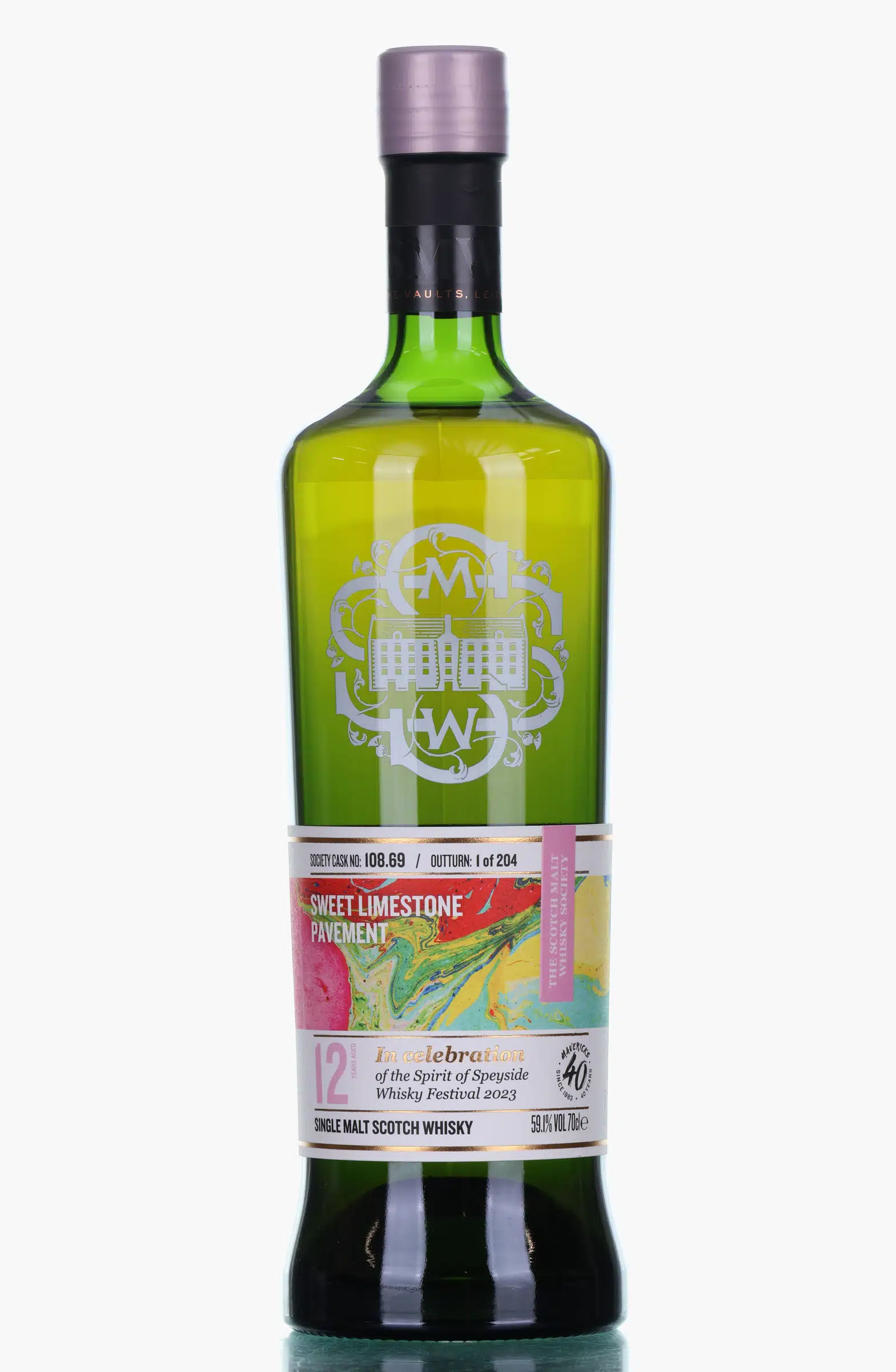Allt-A-Bhainne Sweet Limestone Pavement 12 Year Old, Bourbon Cask, Cask #108.69, 2010, The Scotch Malt Whisky Society, 59.1% whisky bottle