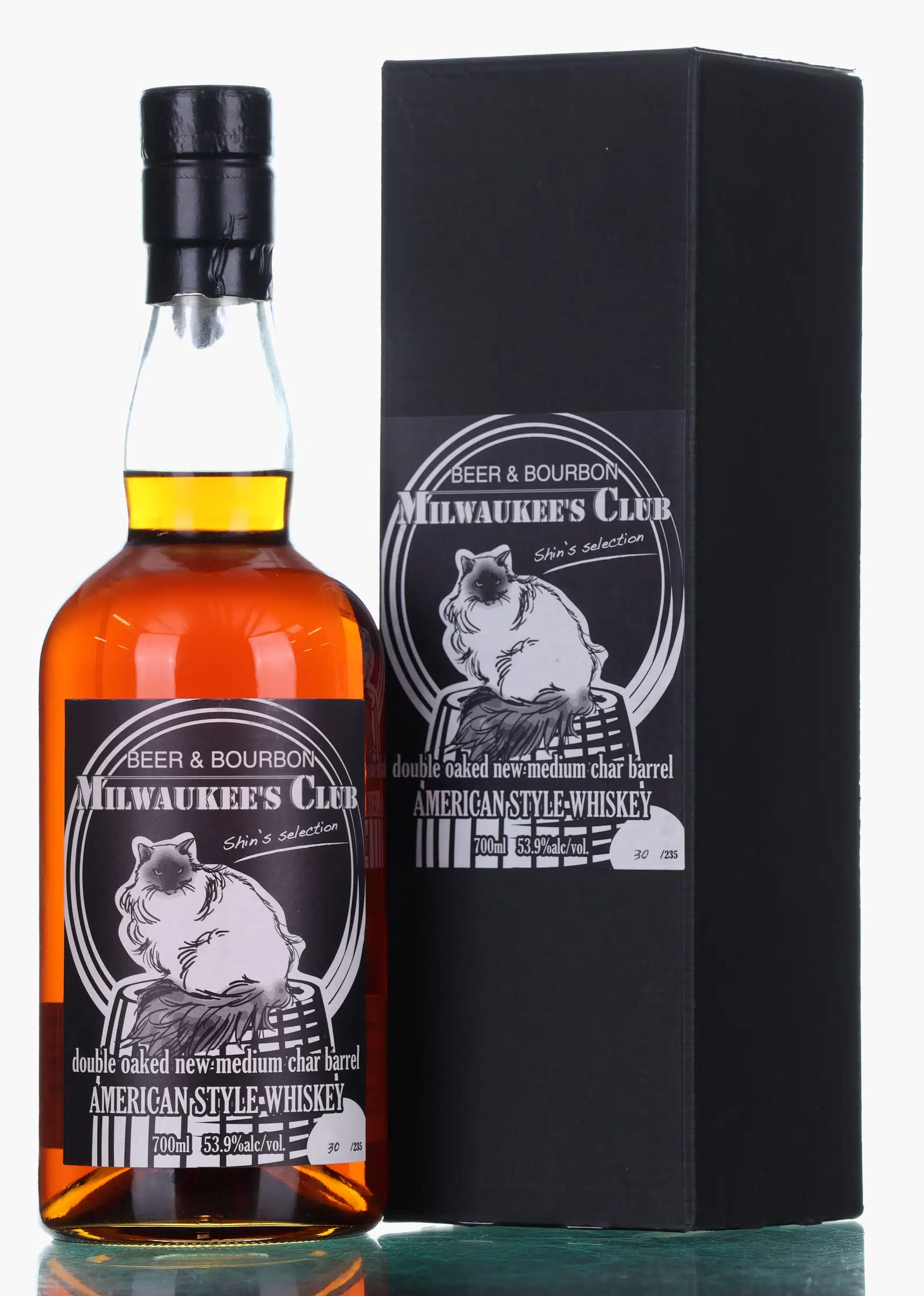 Ichiro's Malt American Style Whiskey - Shin's Selection 11 Year Old, New Medium Char Barrel Cask, Cask #1568, 2006, Milwaukee's Club, 53.9% whisky bottle