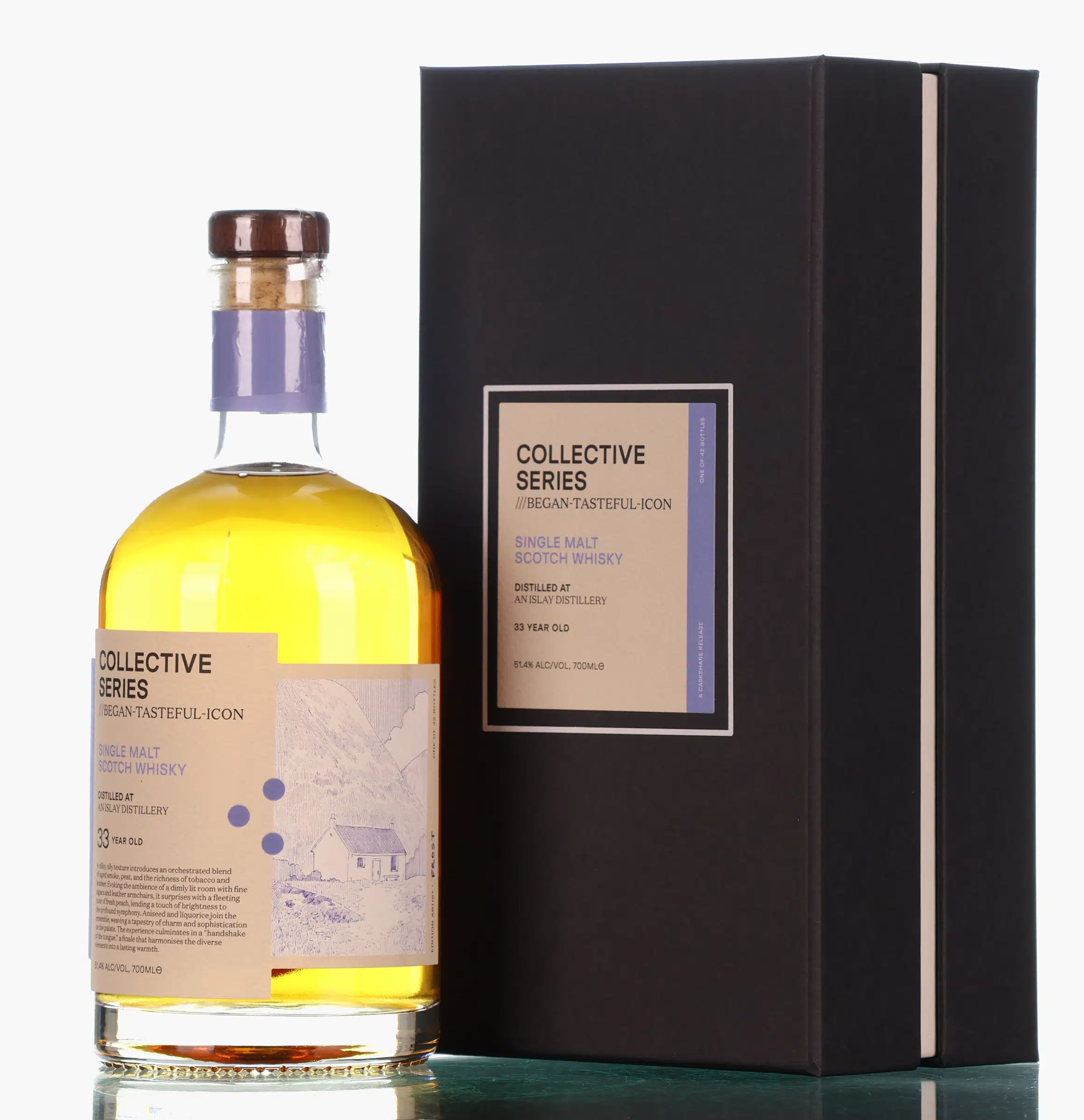 An Islay Collective Series | Began-Taseful-Icon 33 Year Old, Bourbon Cask, 1990, Caskshare, 51.4% whisky bottle