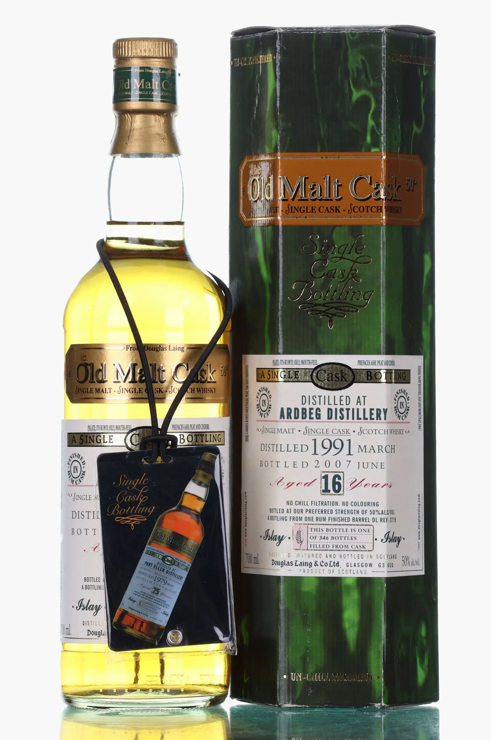 Ardbeg Old Malt Cask #16 Year Old, Rum Cask, 1991, Douglas Laing & Co., 50% whisky bottle