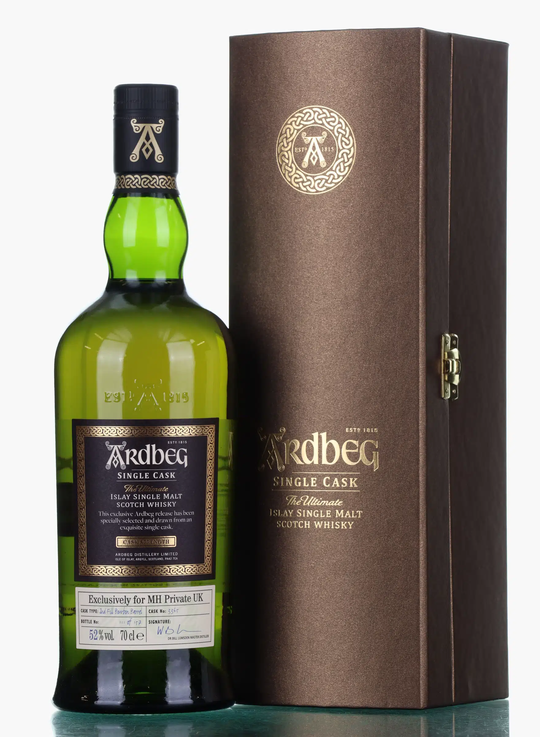 Ardbeg 18 Year Old, 2nd Fill Bourbon Cask, Cask #3365, 2020, 52% whisky bottle