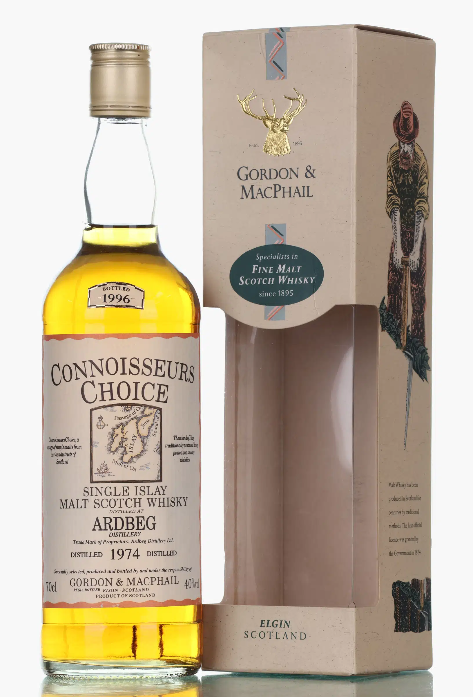 Ardbeg Connoisseurs Choice 22 Year Old, 1974, Gordon & MacPhail, 40% whisky bottle