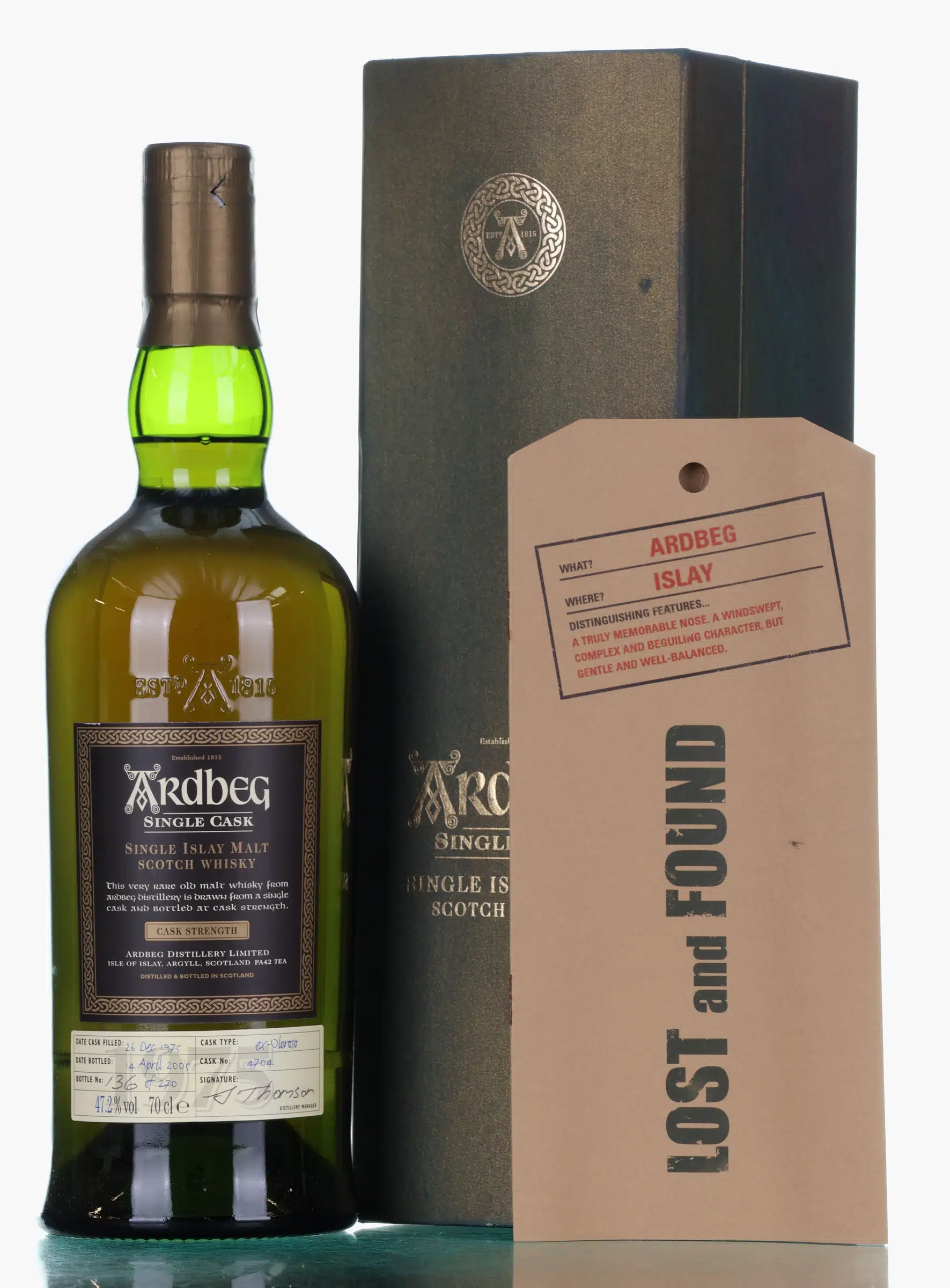 Ardbeg 29 Year Old, Oloroso Cask, Cask #4704, 2005, 47.2% whisky bottle