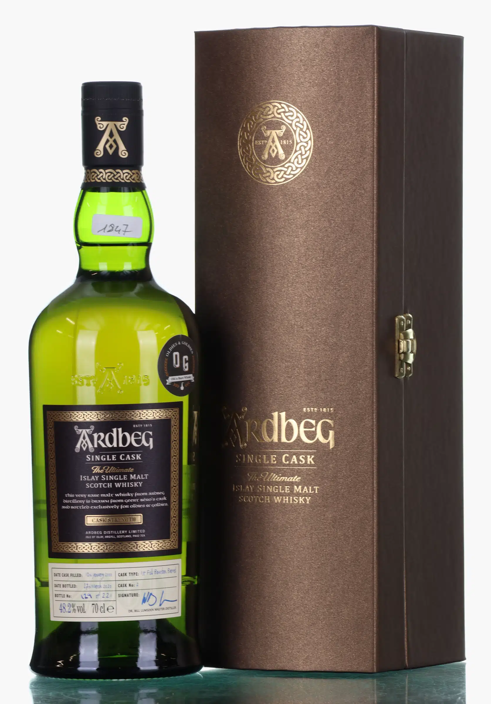 Ardbeg Single Cask 20 Year Old, Bourbon Cask, Cask #8198820A, 2020, 48.2% whisky bottle