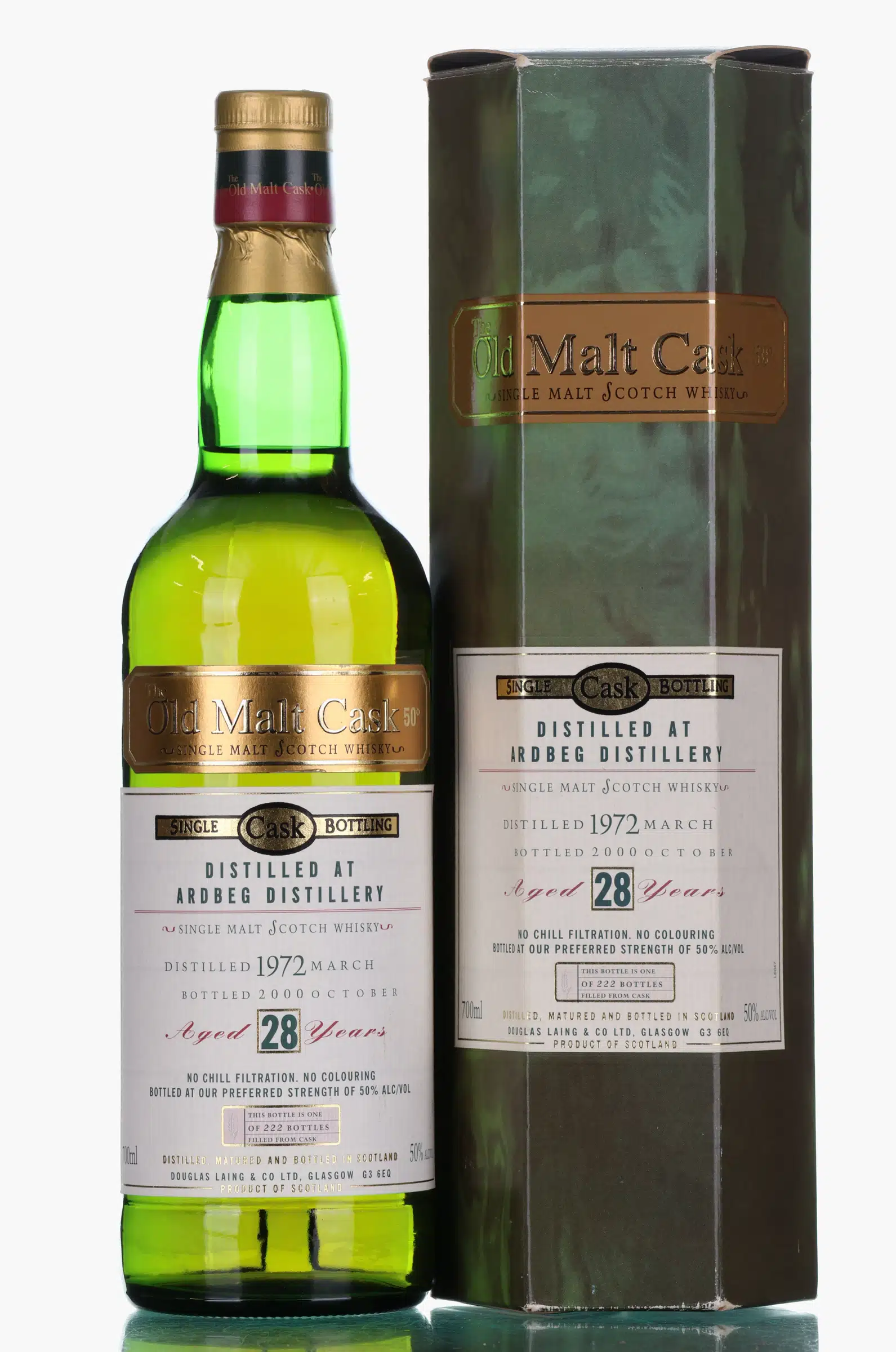 Ardbeg Old Malt Cask #28 Year Old, Bourbon Cask, 1972, Douglas Laing, 50% whisky bottle
