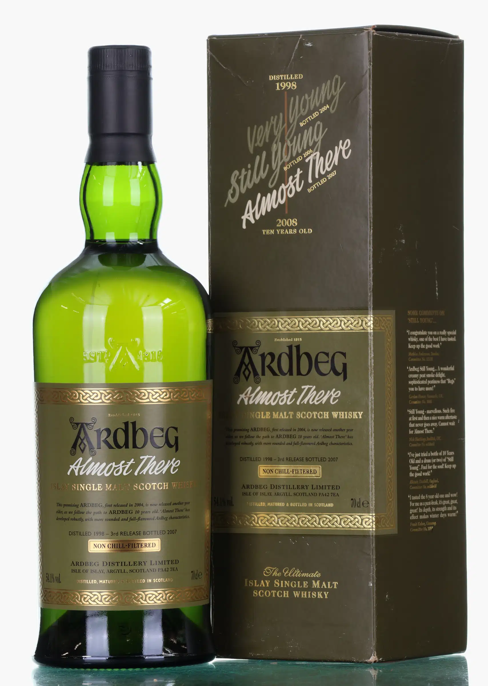 Ardbeg Almost There 10 Year Old, 2007, 54.1% whisky bottle