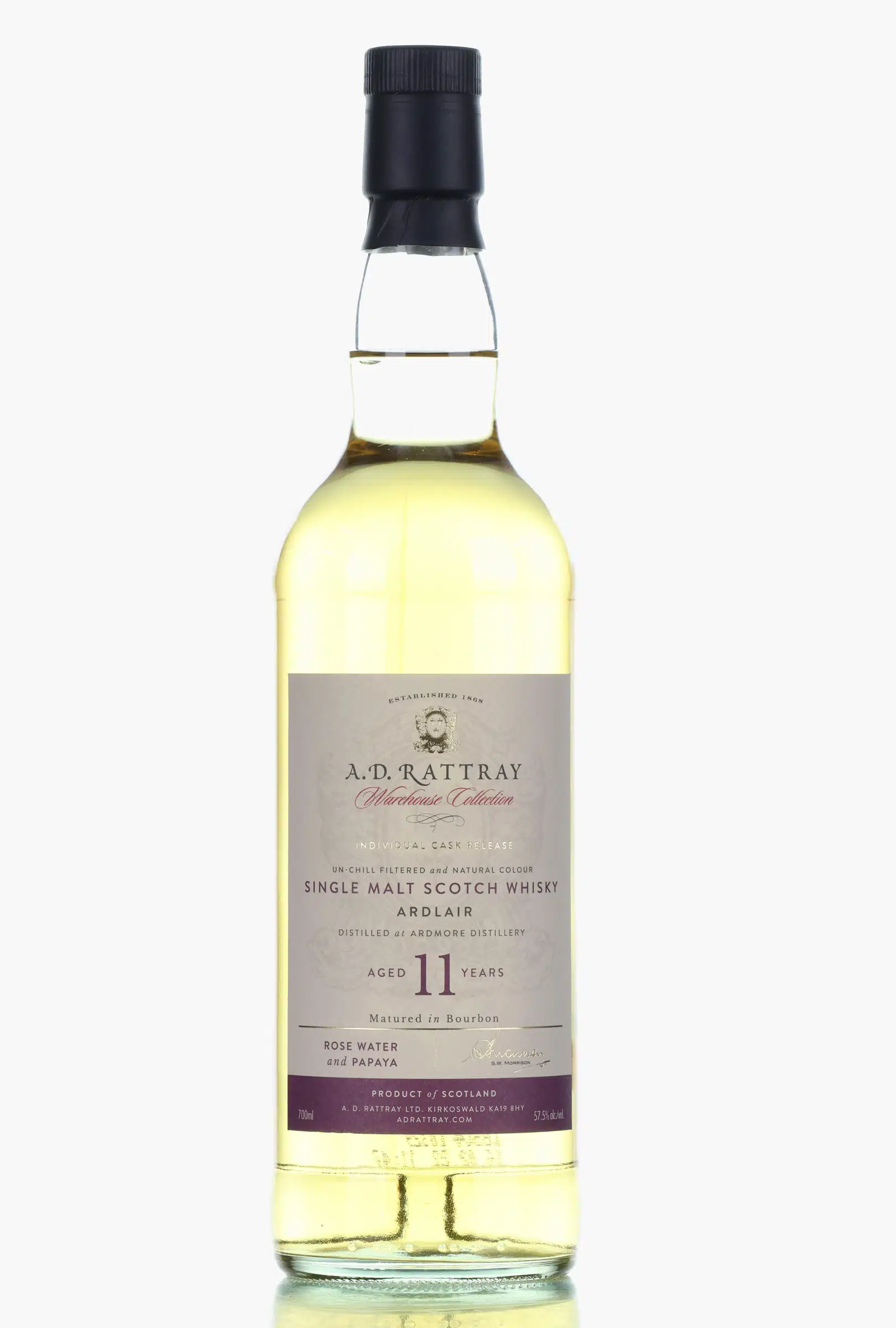 Ardmore Ardlair 11 Year Old, Bourbon Cask, 2010, A.D. Rattray, 57.5%