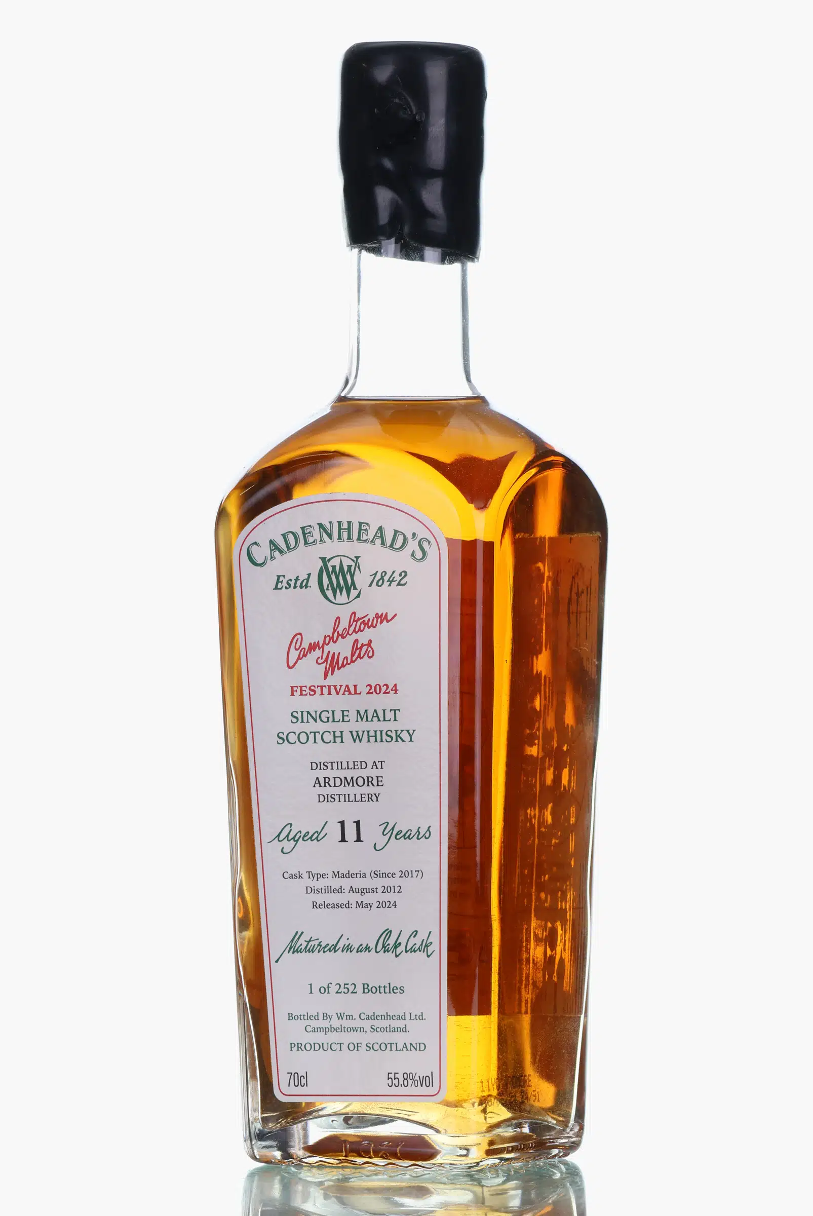 Ardmore Campbeltown Malts Festival 2024 11 Year Old, Madeira Cask, 2012, Cadenhead's, 55.8% whisky bottle