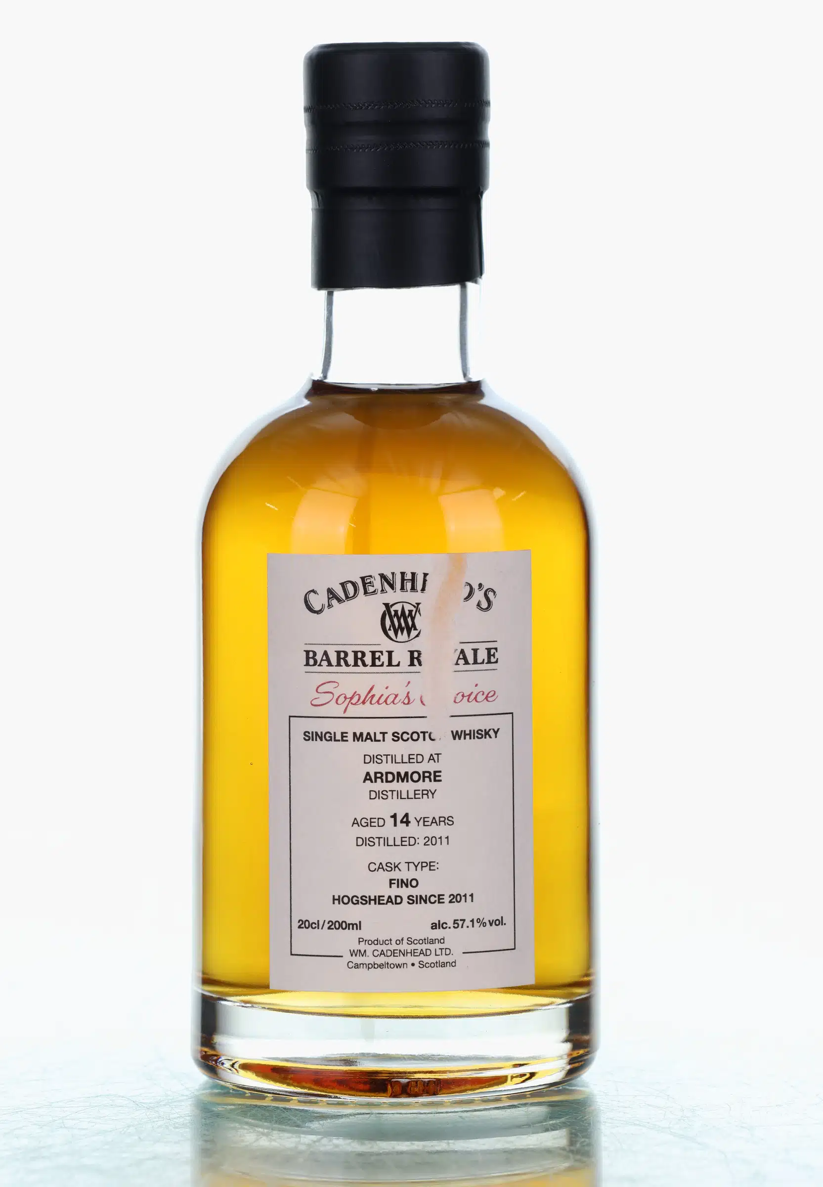Ardmore Barrel Royale | Sophia's Choice 14 Year Old, Fino Cask, 2011, Cadenhead's, 57.1% whisky bottle