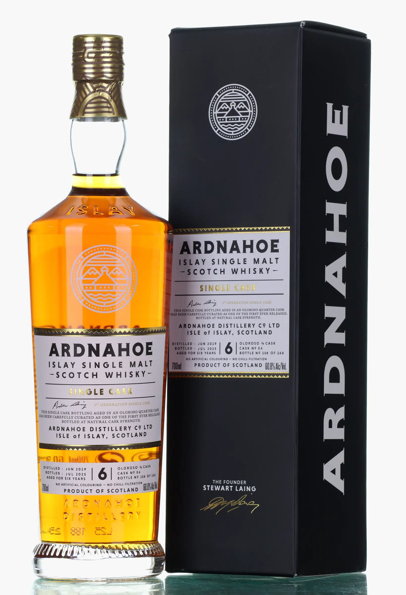 Ardnahoe 1st Generation Single Cask #6 Year Old, Oloroso Sherry Cask, Cask #84, 2025, 60.8% whisky bottle