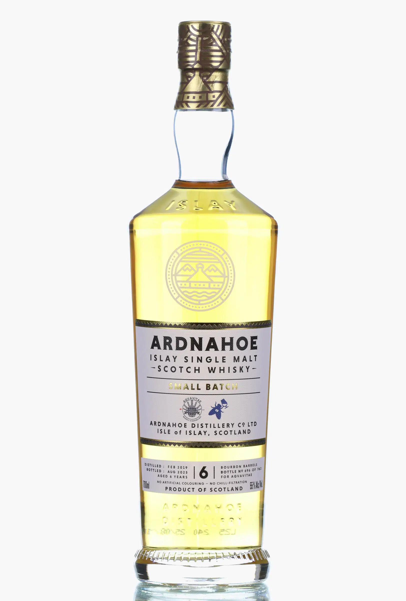 Ardnahoe 2019 Small Batch For Aqvavitae 6 Year Old, Bourbon Cask, 2025, 55% whisky bottle
