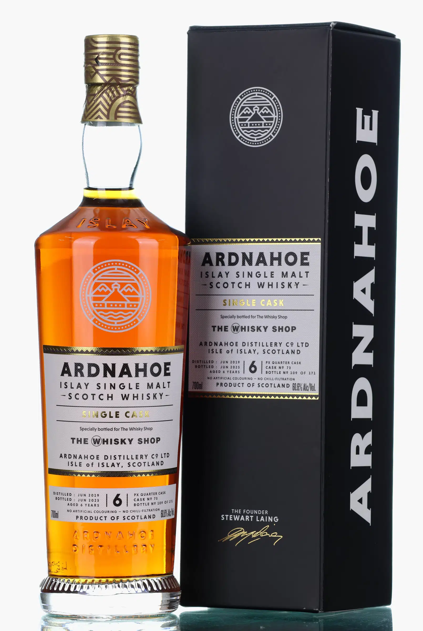 Ardnahoe 6 Year Old, PX Quarter Cask, Cask #73, 2025, 60.6% whisky bottle