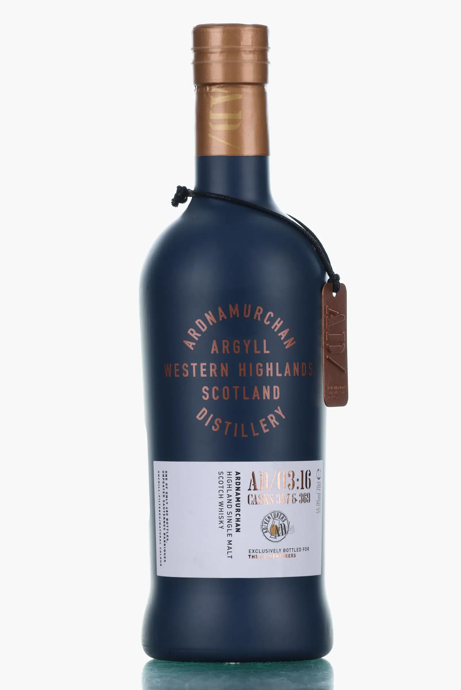 Ardnamurchan AD/03:16 For The AD/Venturers 8 Year Old, Sauternes Barrique Cask, Cask #367 & 369, 2024, 55% whisky bottle