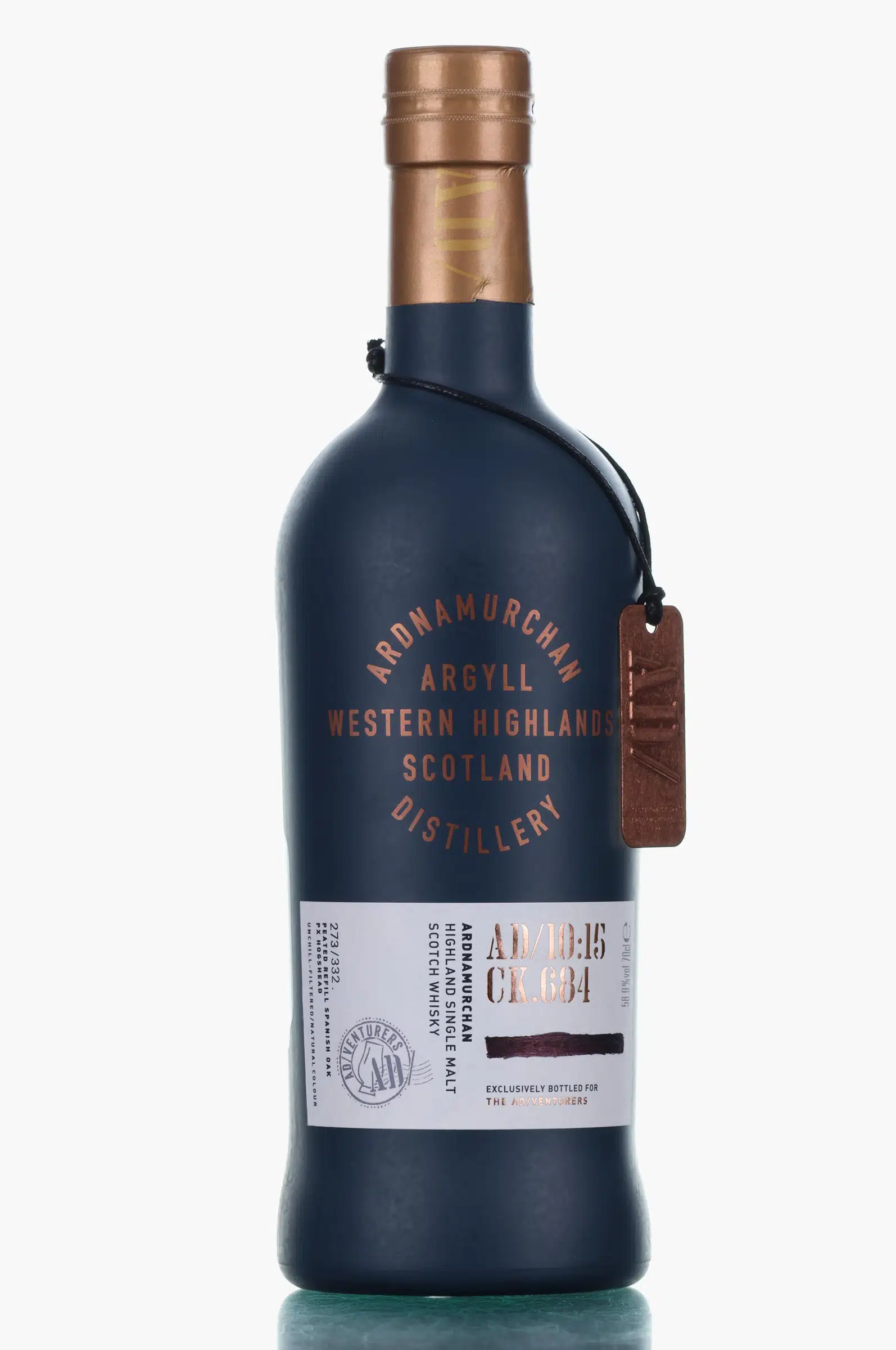 Ardnamurchan AD/10:15 CK.684 6 Year Old 7 Year Old, PX Sherry Cask, Cask #684, AD/10:15, 2022, 58.9% whisky bottle