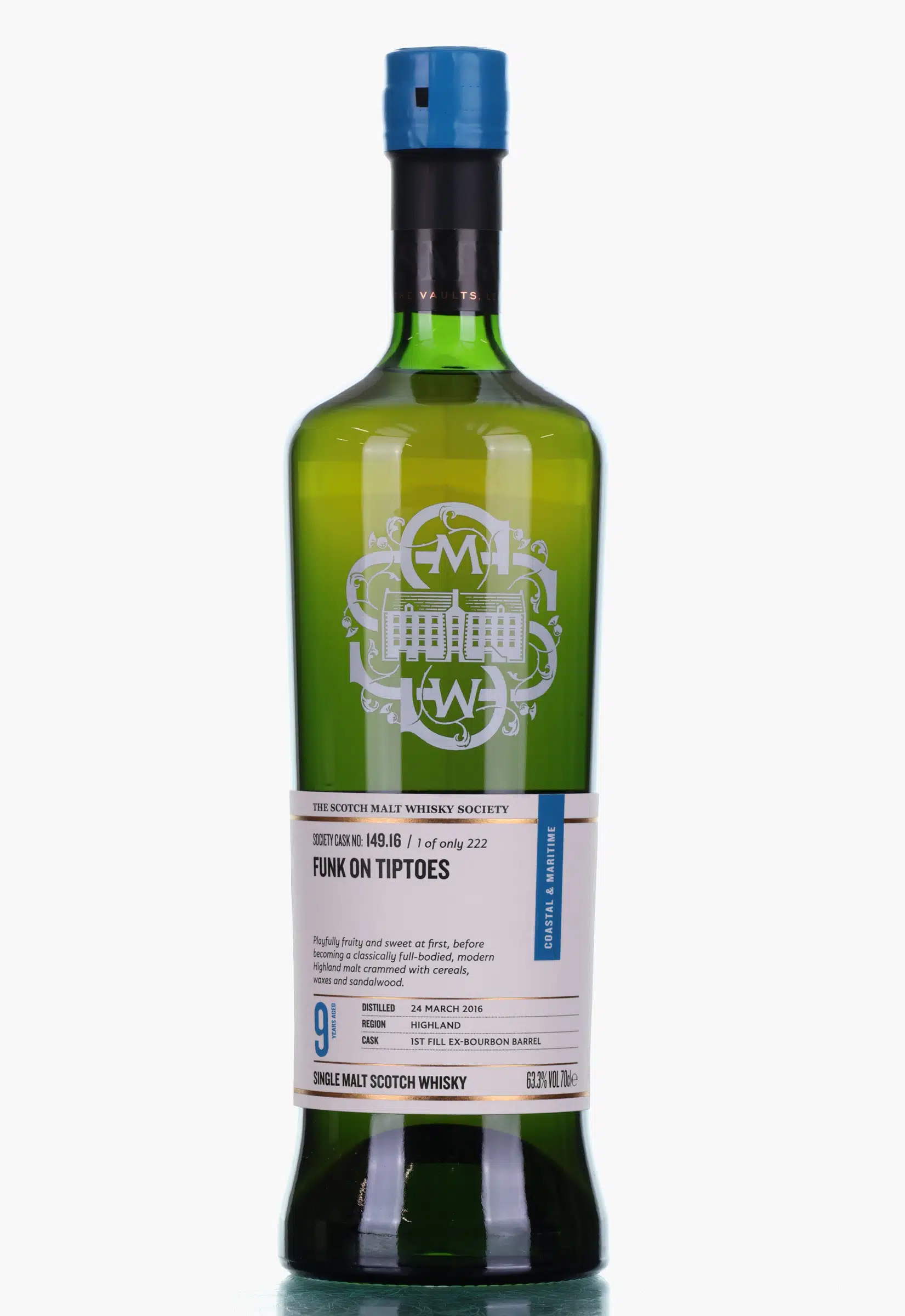 Ardnamurchan Funk On Tiptoes 9 Year Old, Bourbon Cask, Cask #149.16, 2016, The Scotch Malt Whisky Society, 63.2% whisky bottle