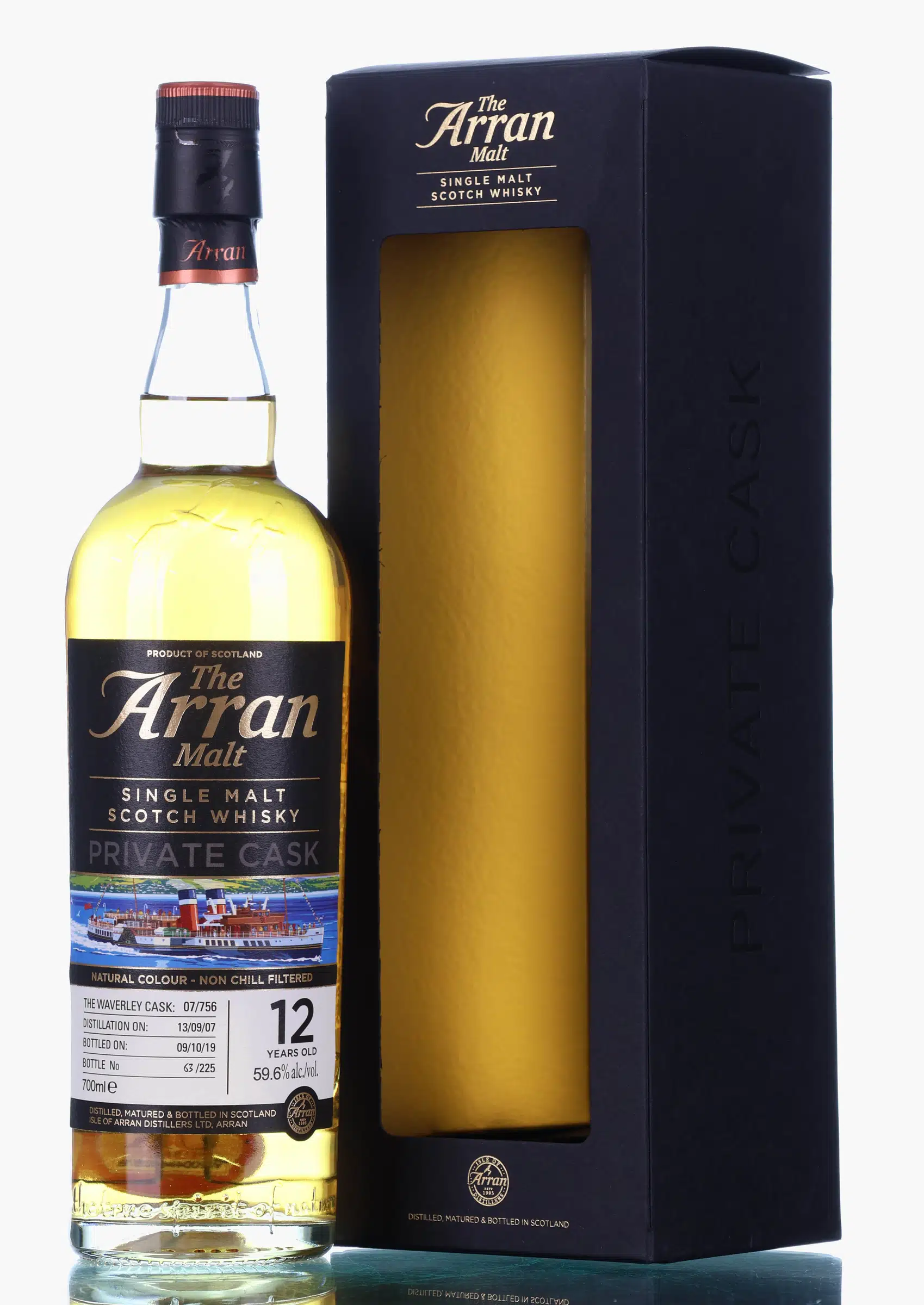 Arran Private Cask #756 For Save The Waverley Appeal 12 Year Old, Bourbon Cask, 2019, 59.6% whisky bottle