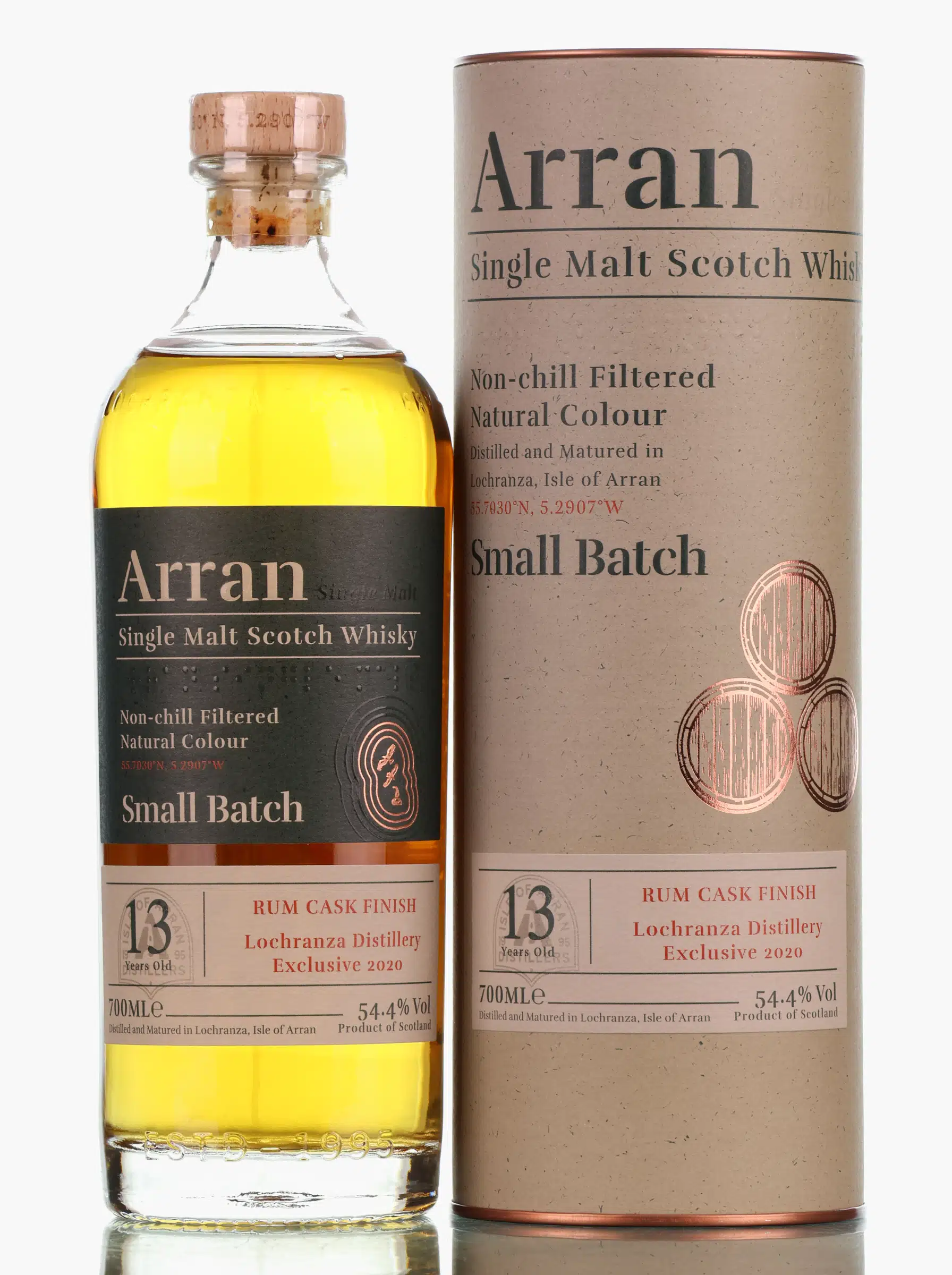 Arran Rum Cask Finish Distillery Exclusive Small Batch 13 Year Old, Rum Cask, 2020, 54.4% whisky bottle