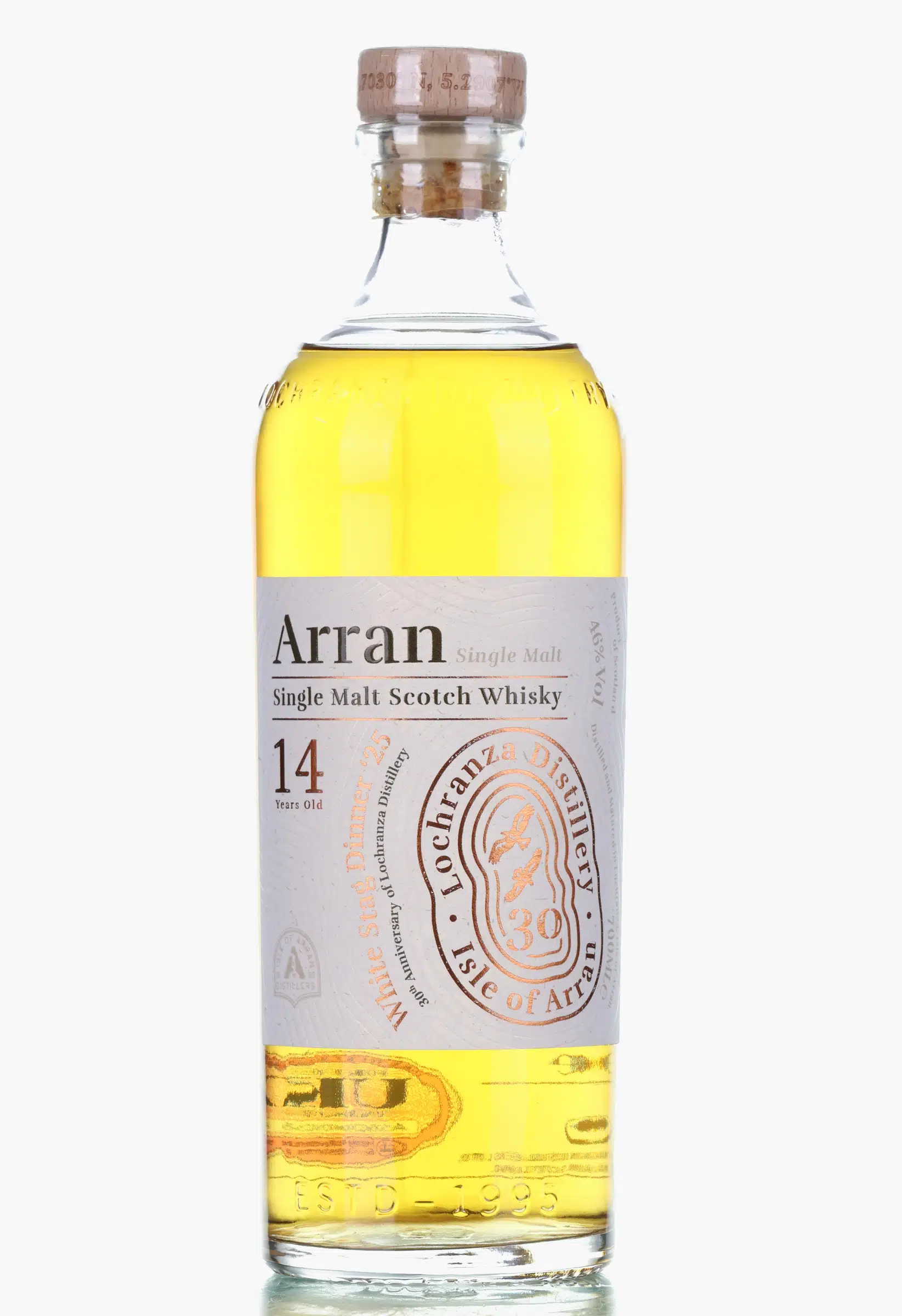 Arran White Stag Dinner '25 30th Anniversary of Lochranza Distillery 14 Year Old, 2025, 46%