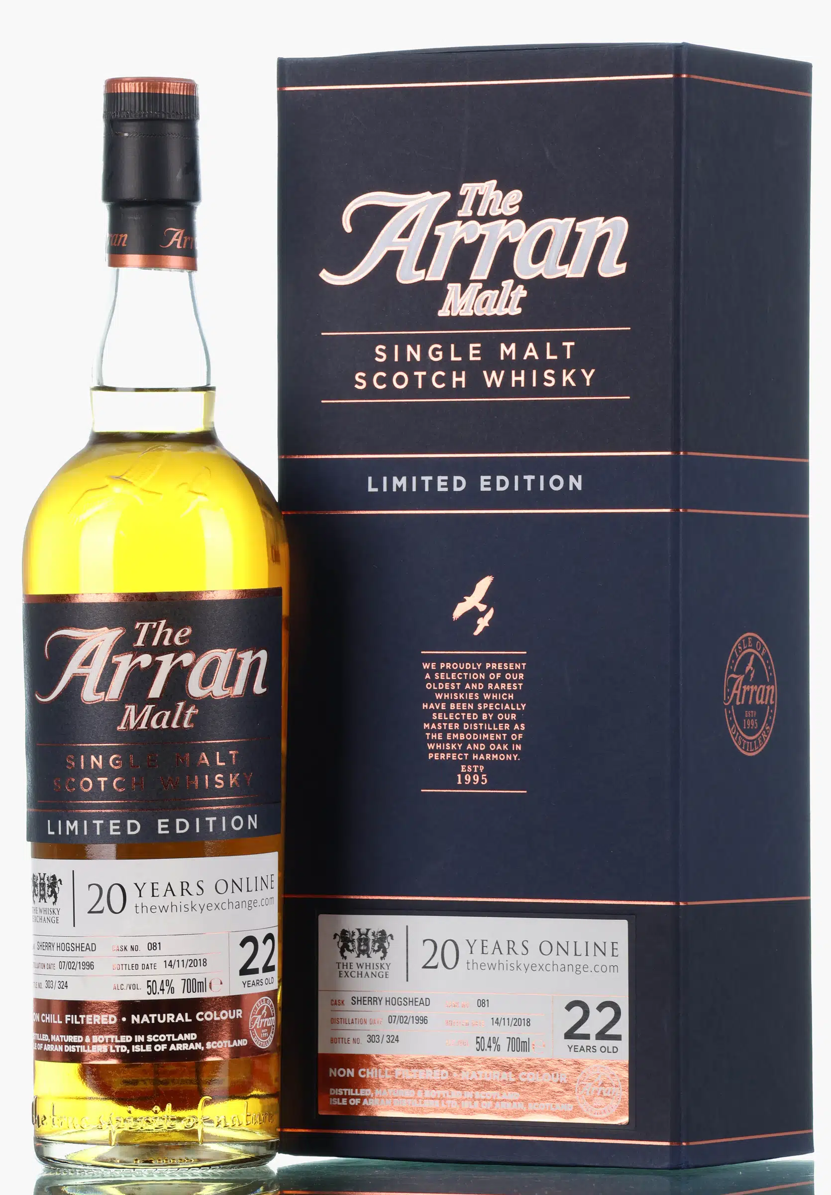 Arran TWE 20 Years Online 22 Year Old, Sherry Hogshead Cask, Cask #081, 2018, 50.4% whisky bottle