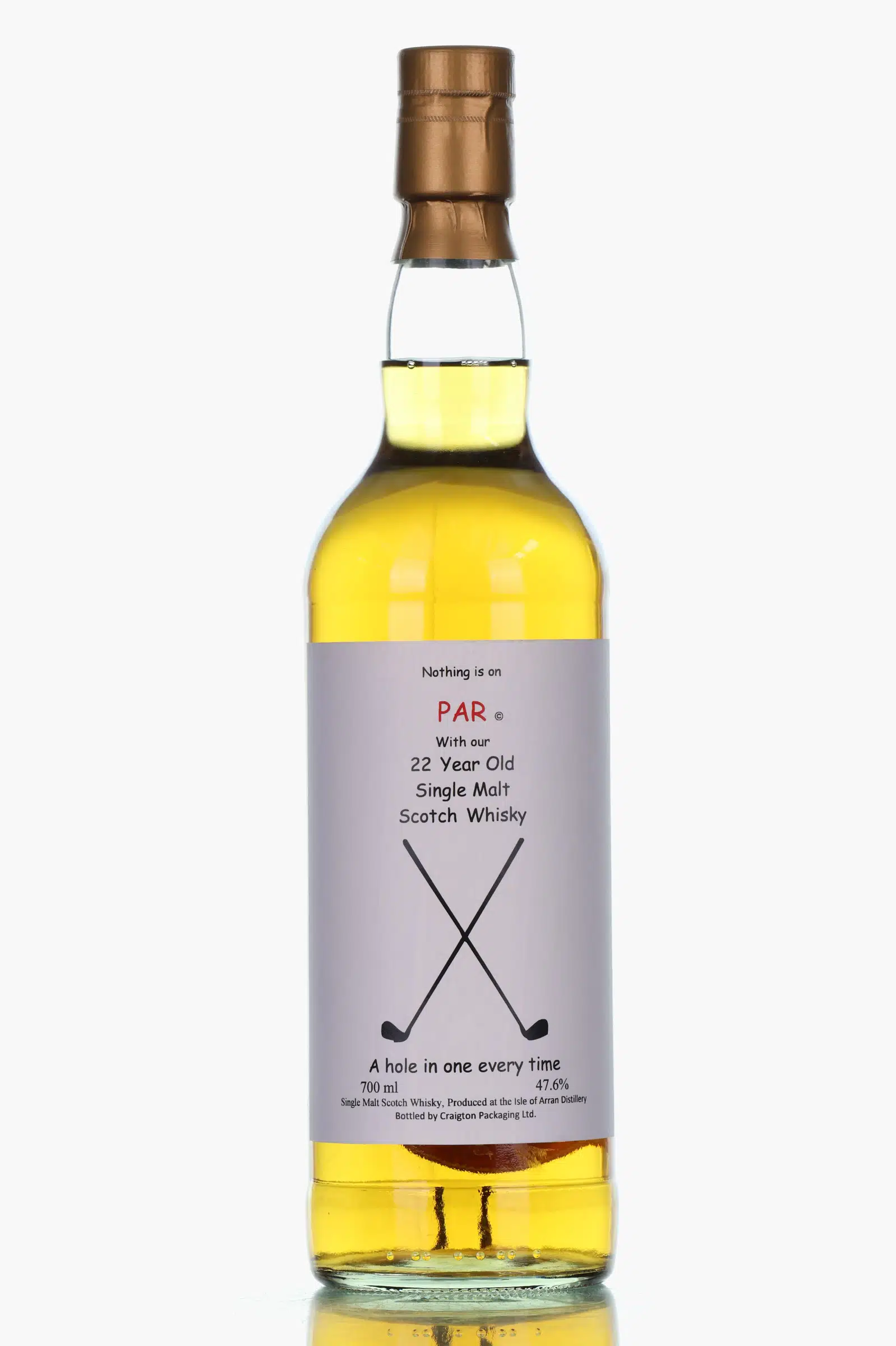 Arran Nothing is on Par 22 Year Old, Craigton Packaging Ltd., 47.6% whisky bottle