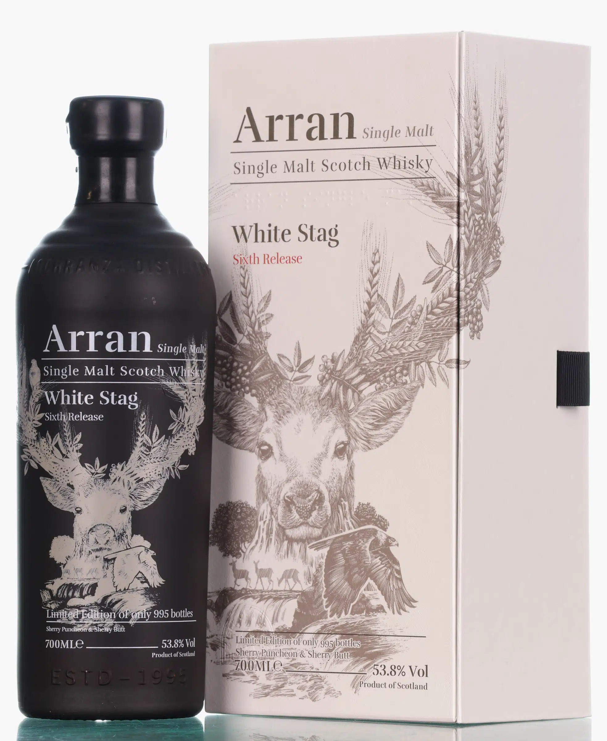 Arran White Stag 23 Year Old, Sherry Hogshead & Puncheon Cask, Sixth Release, 2021, 53.8% whisky bottle
