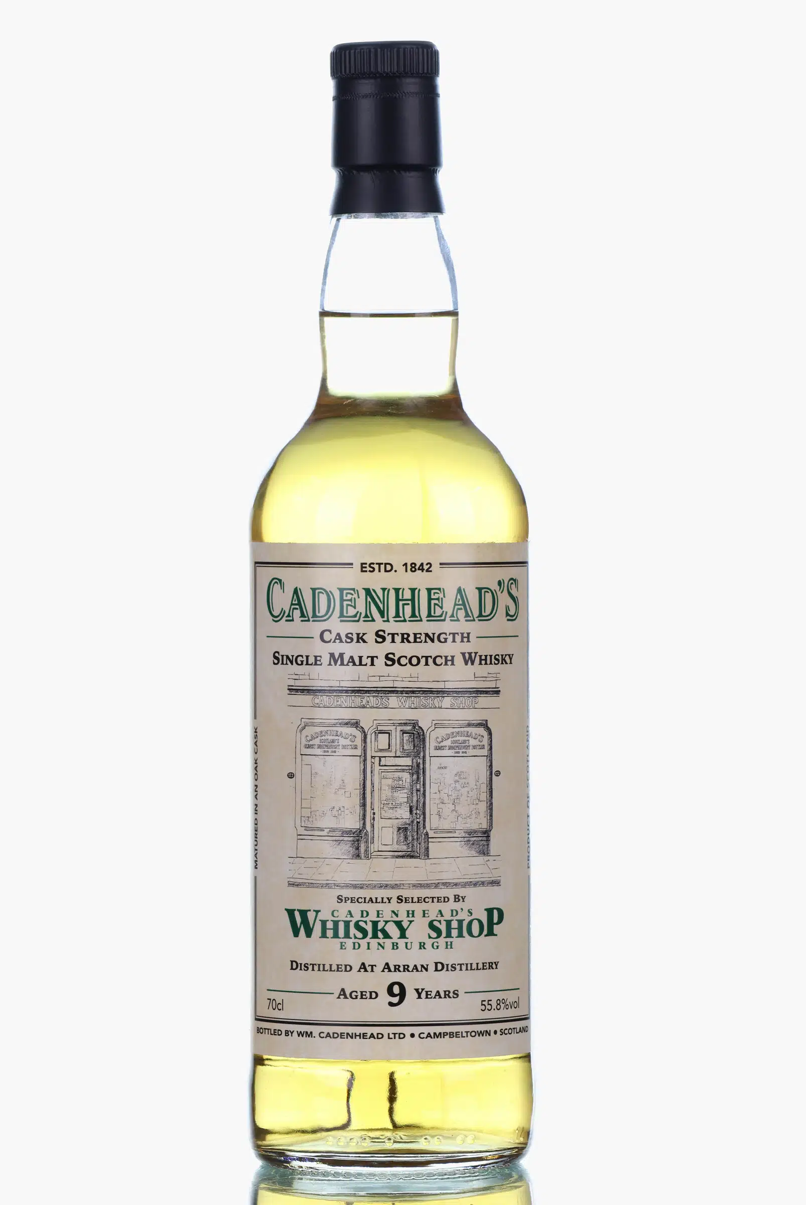 Arran Cadenhead's Whisky Shop Edinburgh Release 9 Year Old, Bourbon Cask, 2015, Cadenhead's, 55.8% whisky bottle