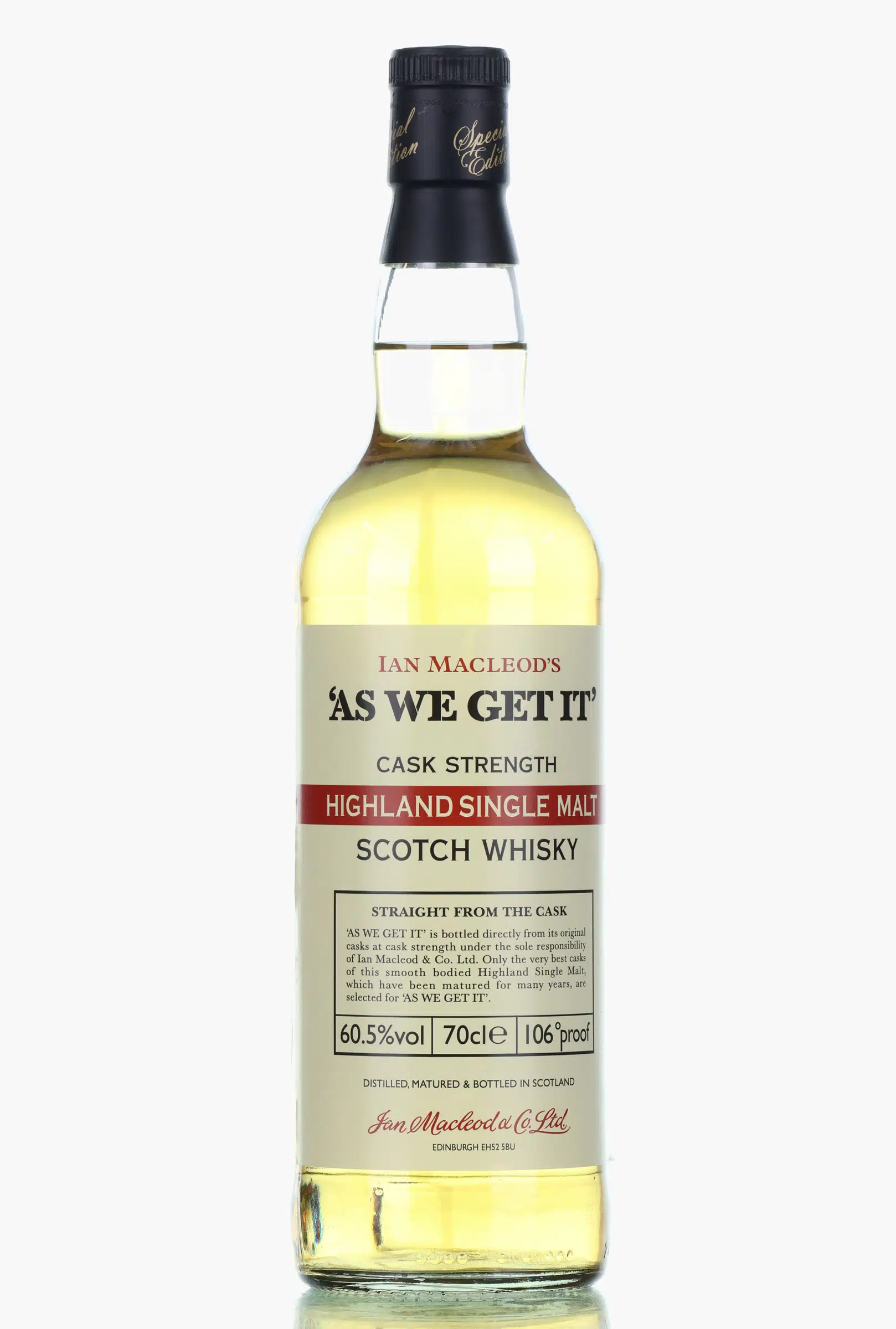 Ian MacLeod "AS WE GET IT" Highlands, Oak Cask, Ian MacLeod, 60.5% whisky bottle