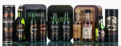 Assorted Whisky Miniatures Packs Minis Ardbeg Bunnahbahain Glenfiddich Glenmorangie X8