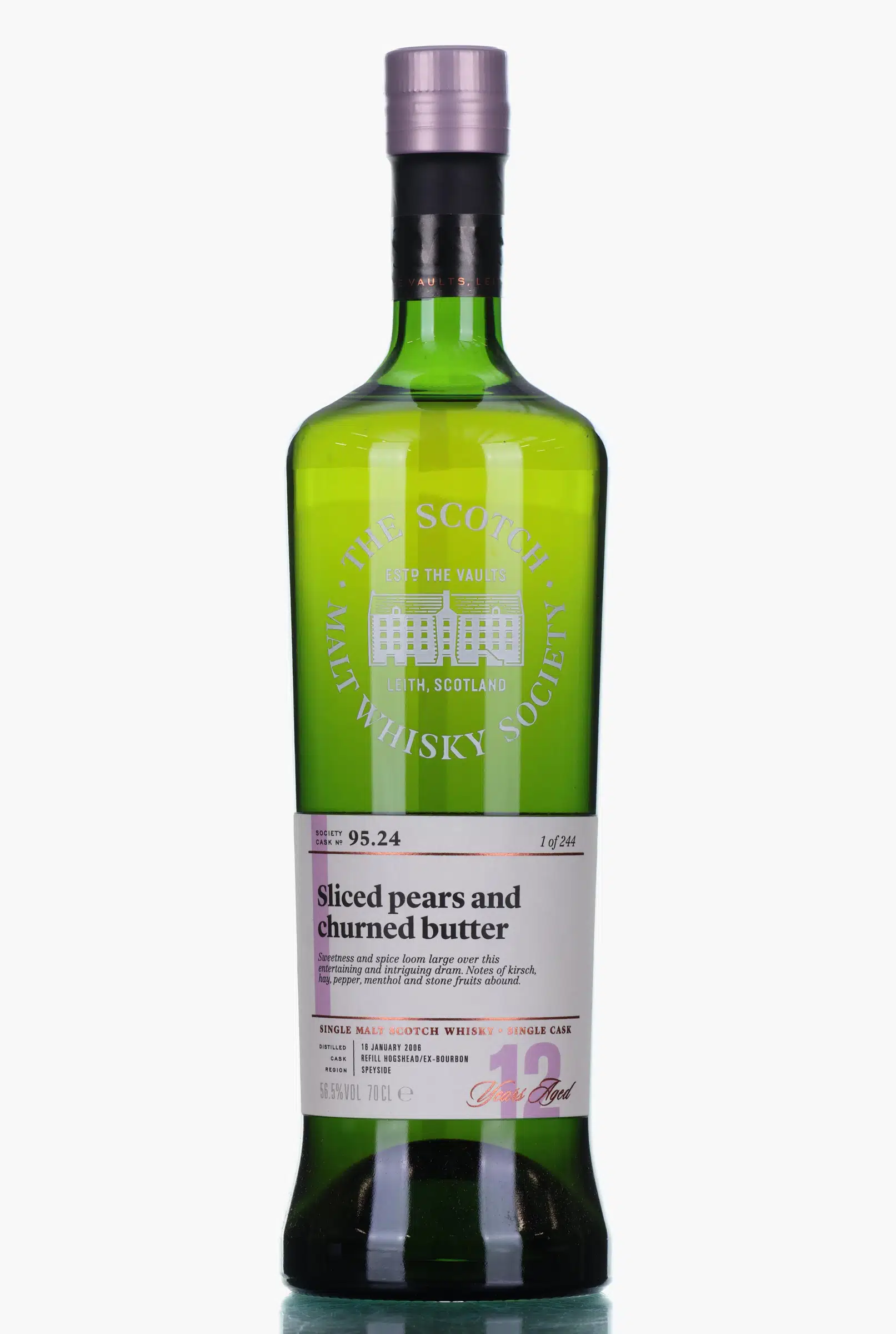 Auchroisk 12 Year Old, Refill Ex-Bourbon Cask, Cask #95.24, 2006, The Scotch Malt Whisky Society, 56.5% whisky bottle