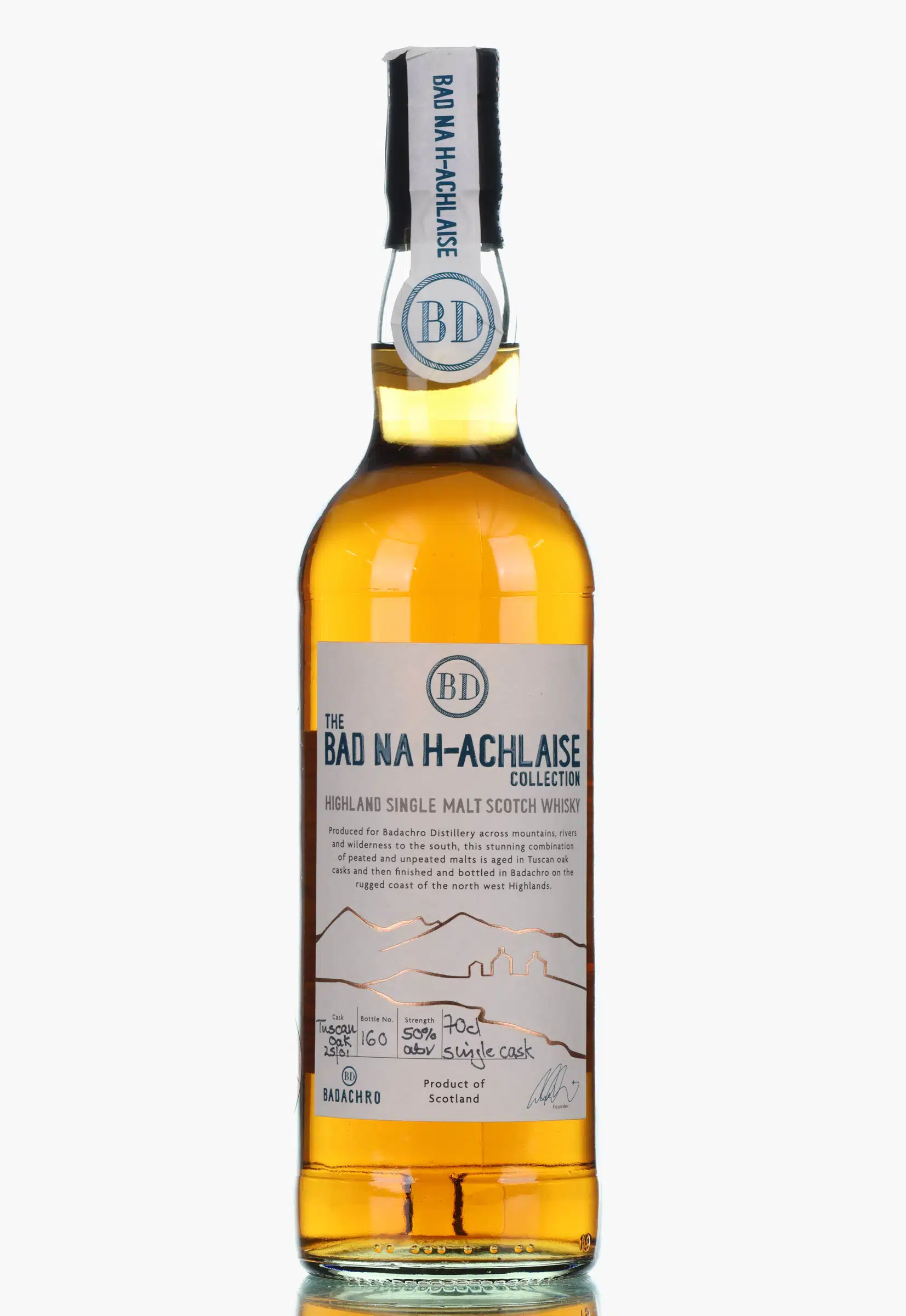 Badachro The Bad Na H-Achlaise Collection Tuscan Oak, Tuscan Oak Cask, Cask #2501, 2020, 50% whisky bottle