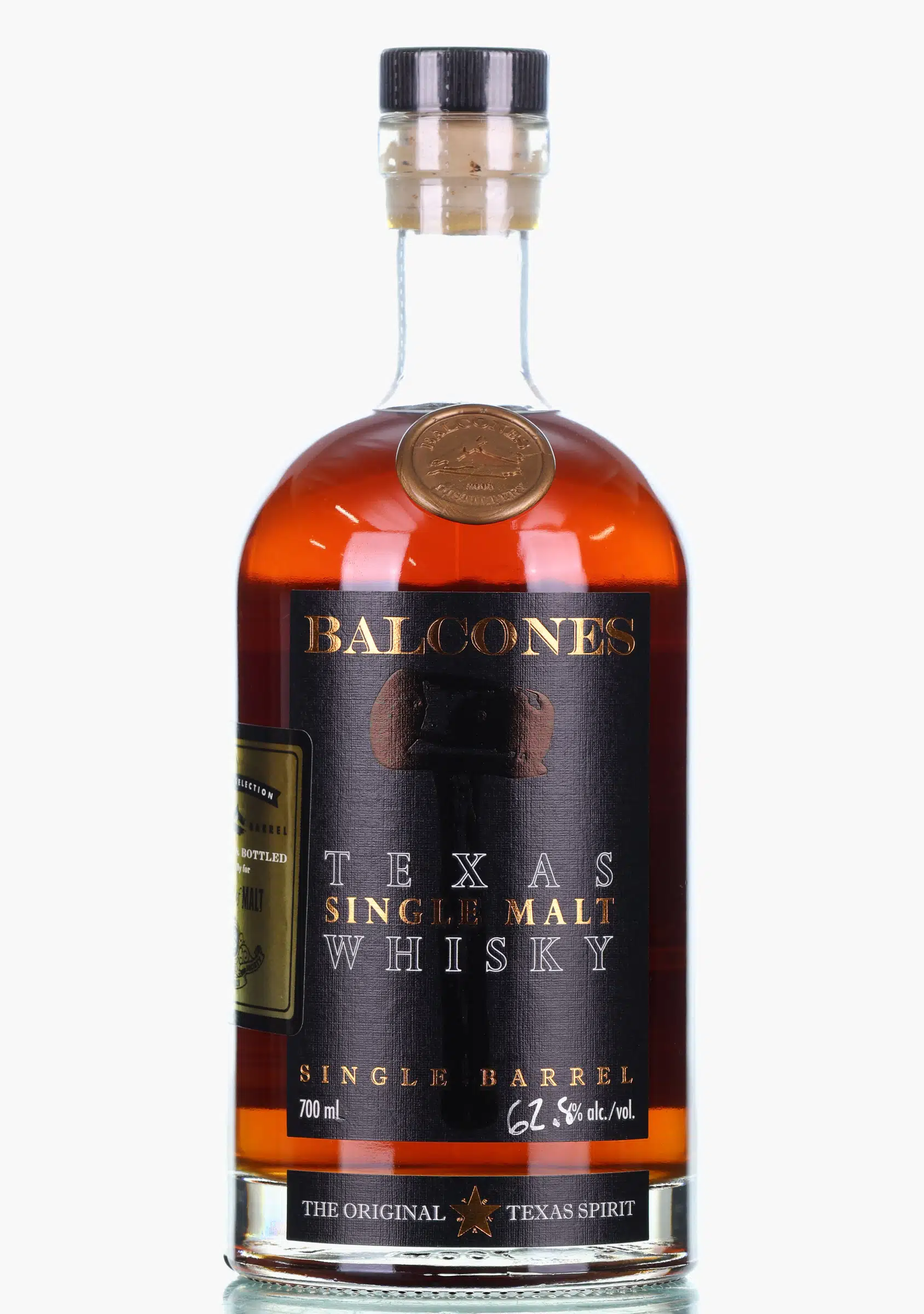 Balcones Single Barrel Malt Master of Malt Exclusive 3 Year Old, Used Bourbon Cask, Cask #10011, 2019, 62.8% whisky bottle