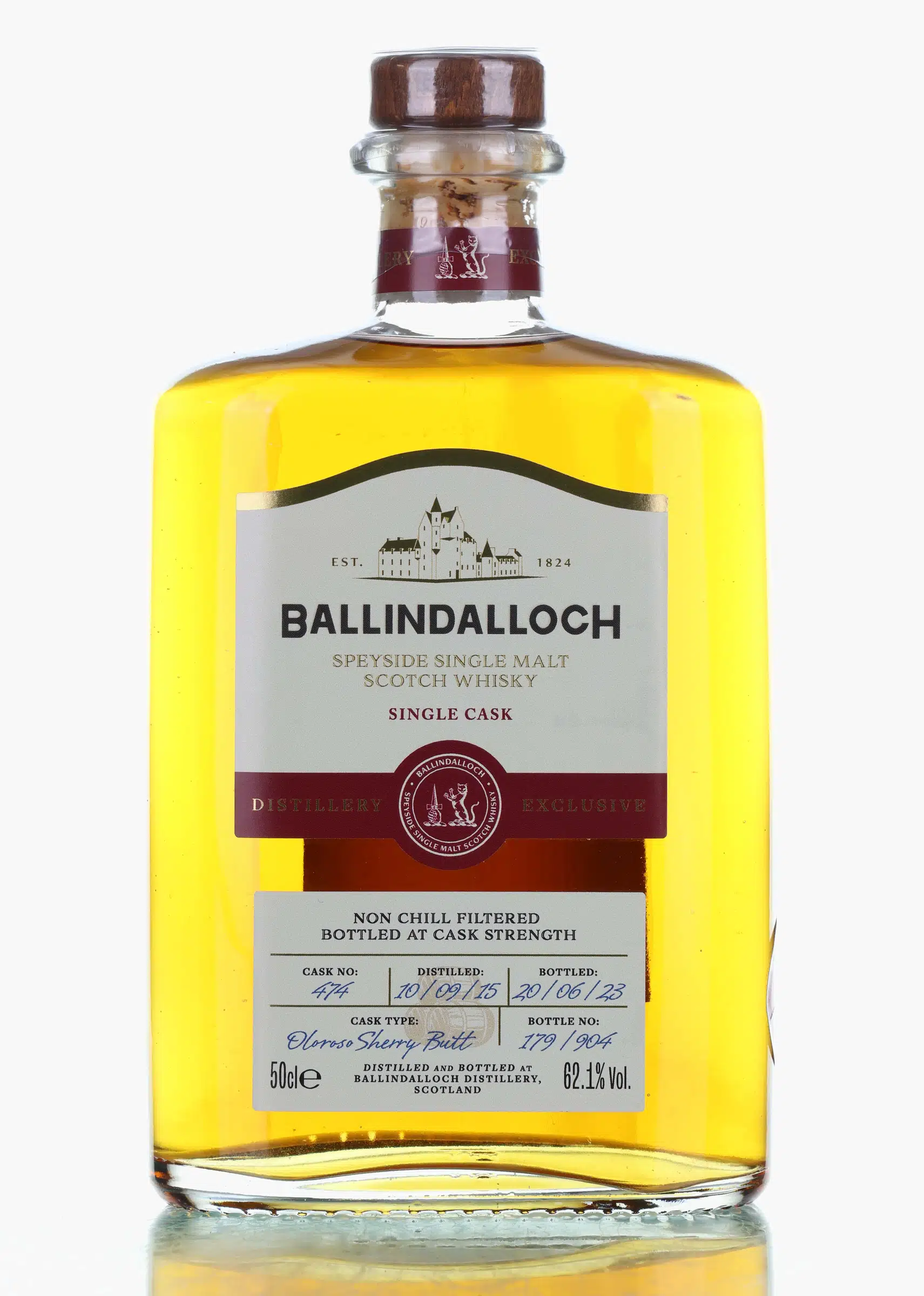 Ballindalloch Distillery Exclusive 8 Year Old, Sherry Cask, Cask #474, 2023, 62.1% whisky bottle