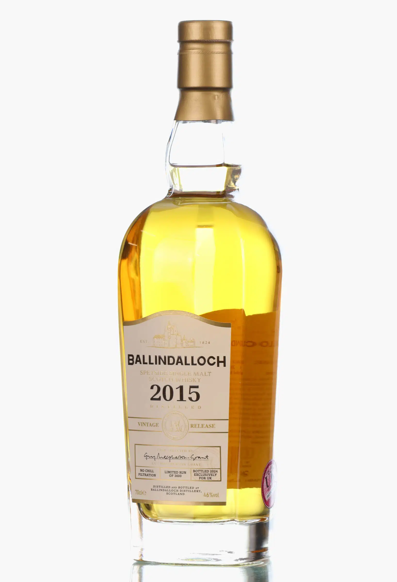 Ballindalloch 2015 Vintage Release 8 Year Old, Bourbon & Sherry Cask, 2024, 46% whisky bottle