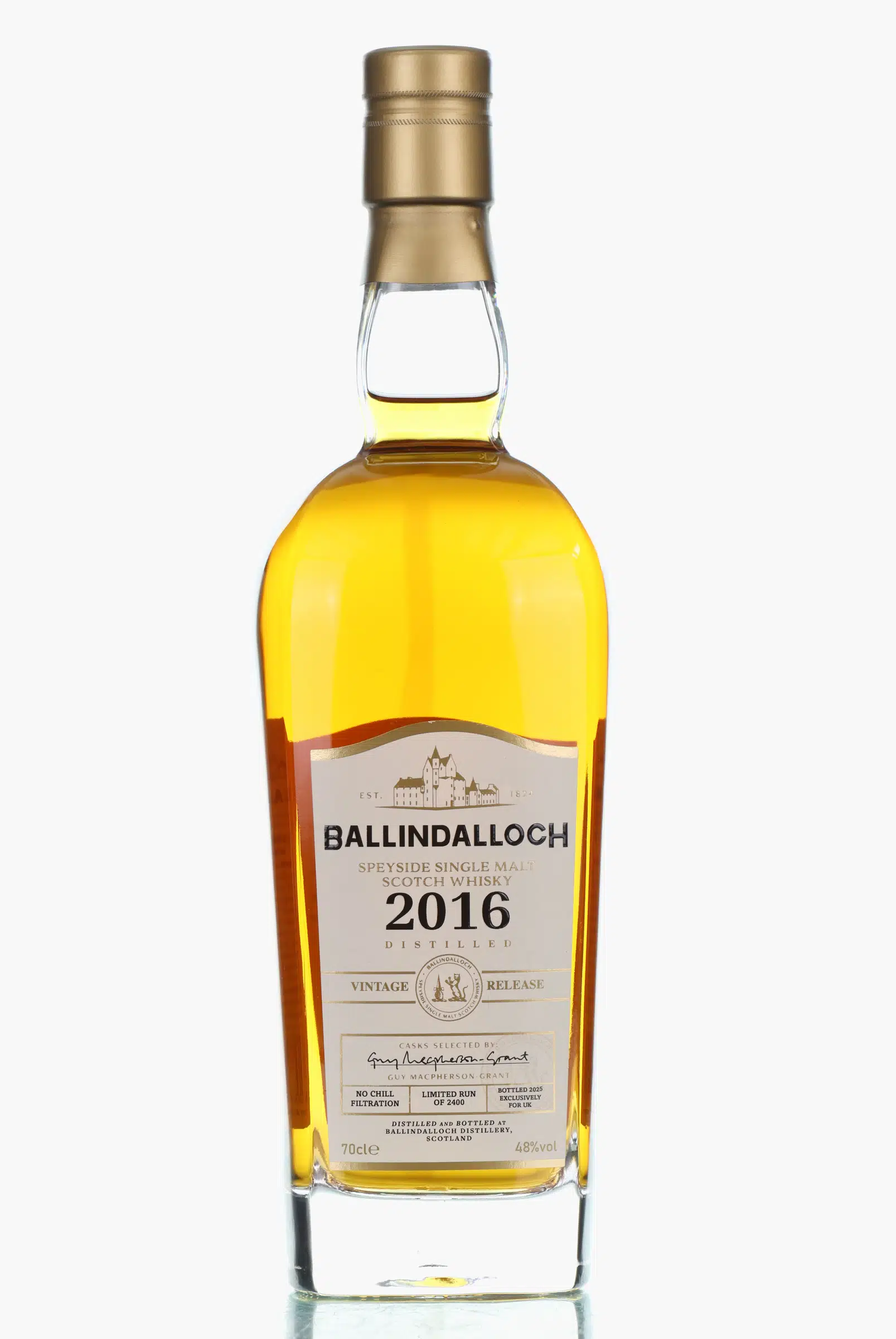 Ballindalloch Vintage Release, 2025, 48% whisky bottle