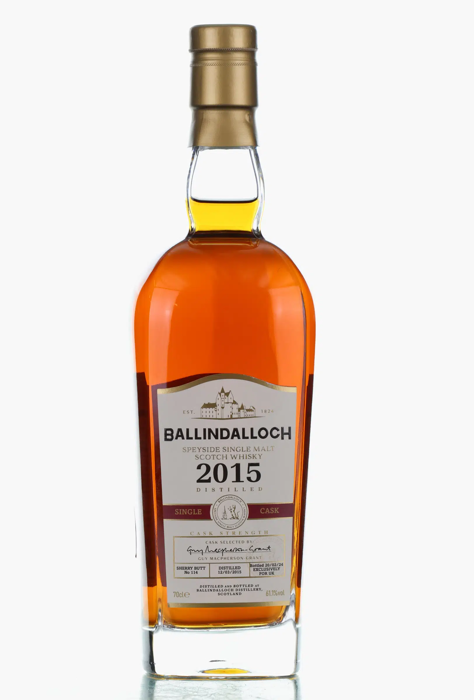 Ballindalloch Single Cask #114 8 Year Old, Sherry Cask, 2024, 61.1% whisky bottle