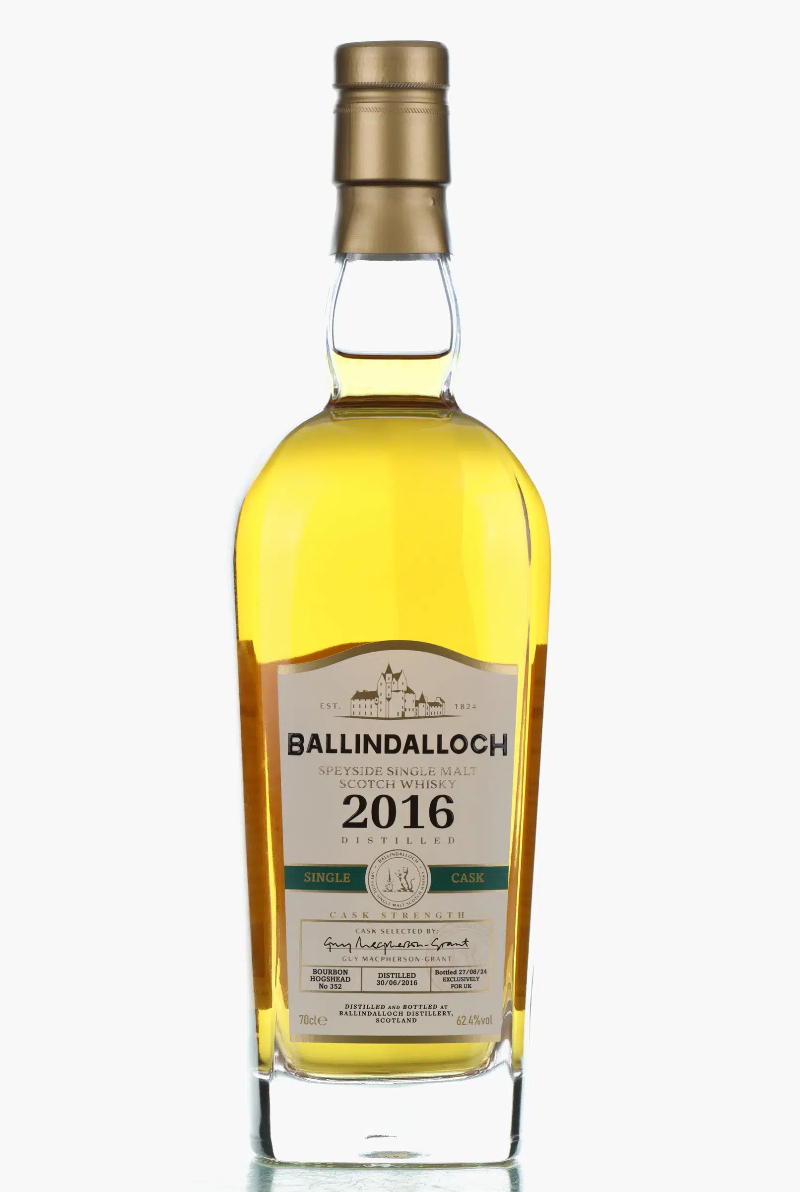 Ballindalloch 8 Year Old, Bourbon Cask, Cask #352, 2024, 62.4%