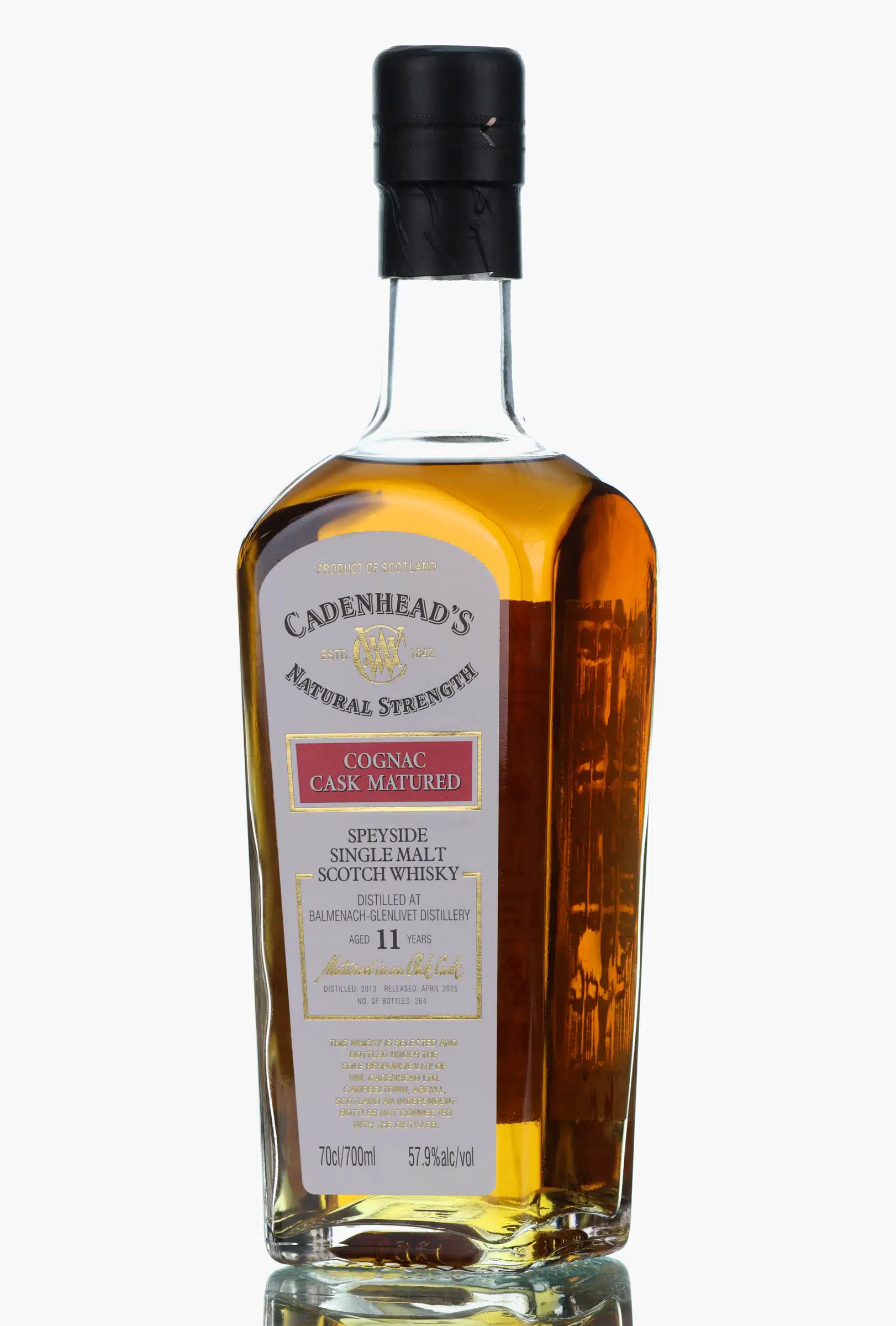 Balmenach Natural Strength 11 Year Old, Cognac Cask, 2013, Cadenhead's, 57.9% whisky bottle