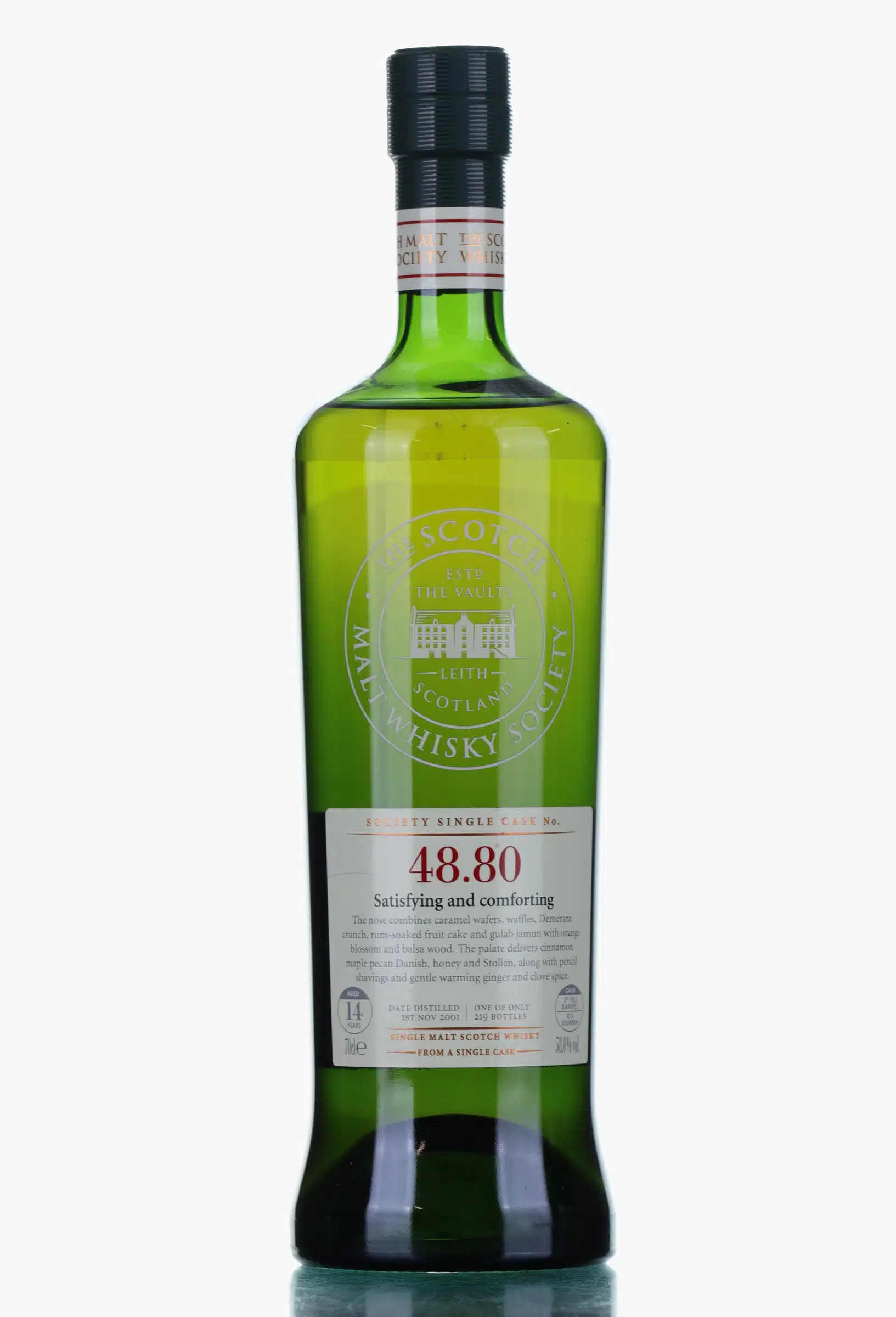 Balmenach Satisfying & Comforting 14 Year Old, Bourbon Cask, Cask #48.80, 2001, Scotch Malt Whisky Society, 58%