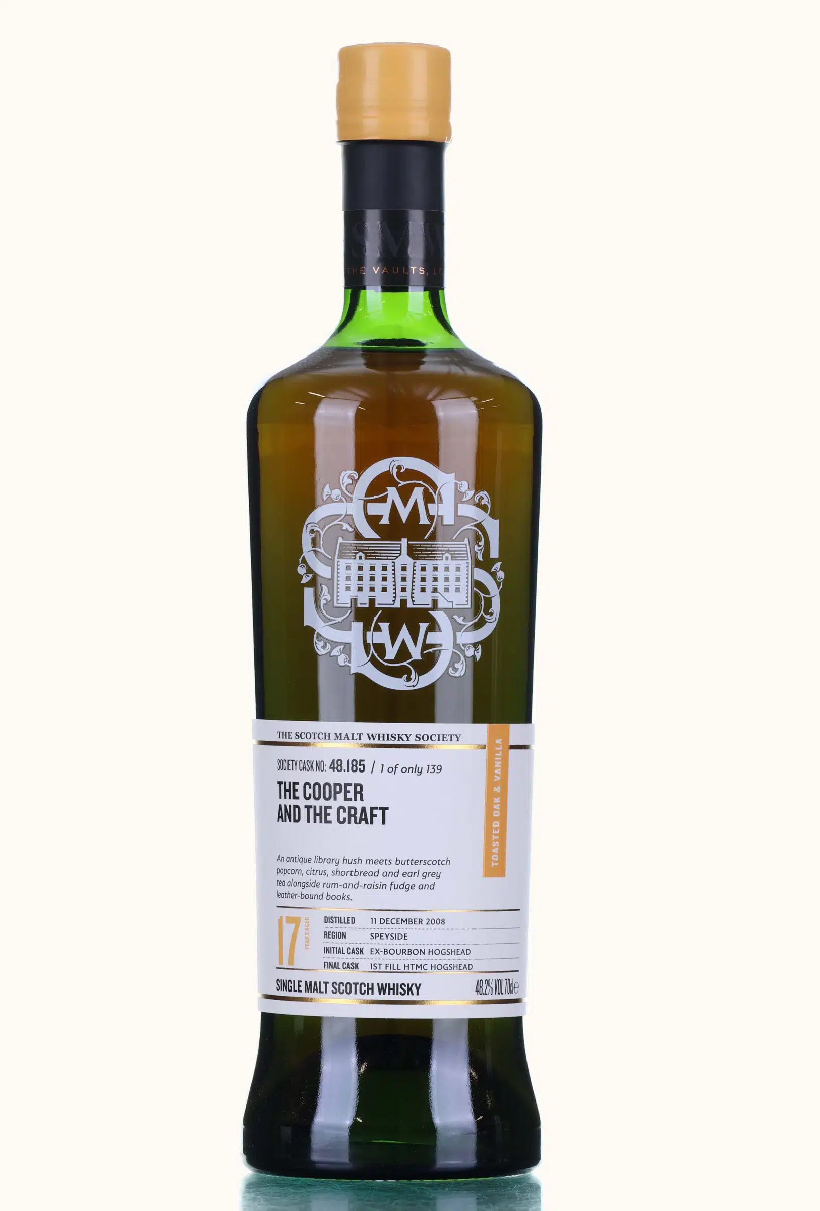 Balmenach The Cooper & the Craft 17 Year Old, Cask #48.185, 2008, The Scotch Malt Whisky Society, 48.2% whisky bottle