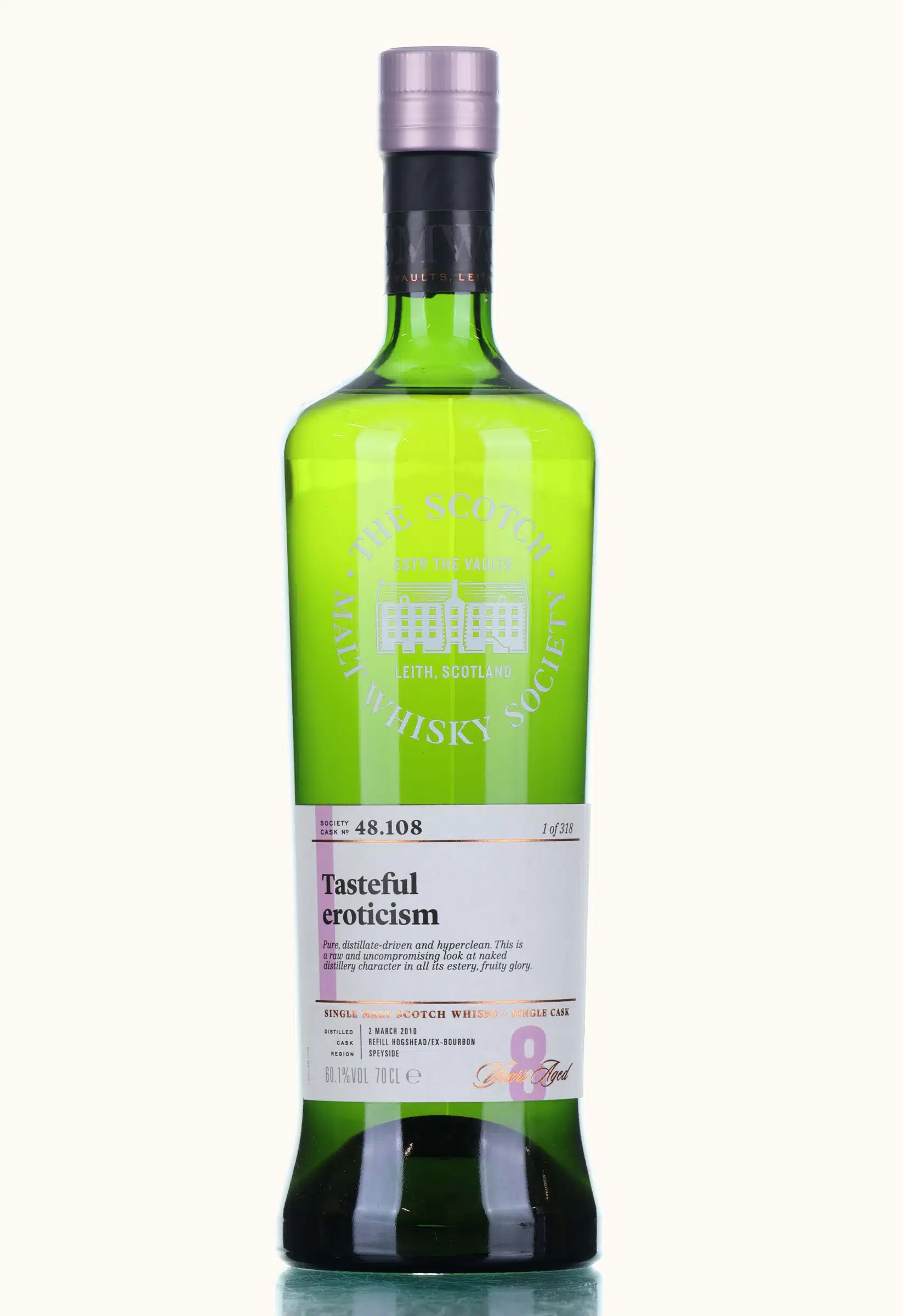 Balmenach Tasteful eroticism 8 Year Old, Bourbon Cask, Cask #48.108, 2010, Scotch Malt Whisky Society, 60.1% whisky bottle