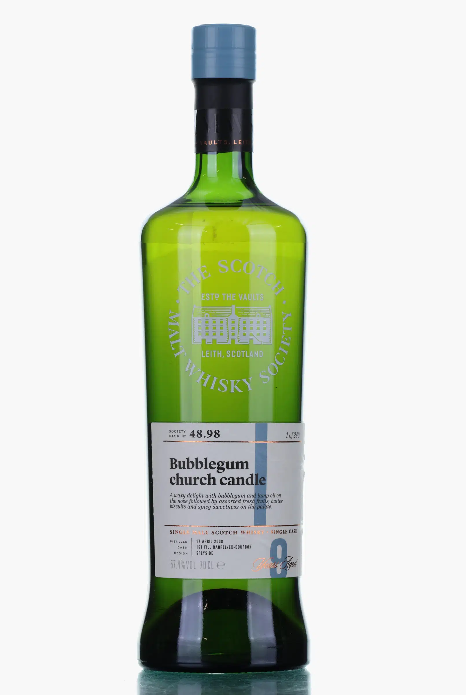 Balmenach Bubblegum Church Candle 9 Year Old, Bourbon Cask, Cask #48.98, 2008, Scotch Malt Whisky Society, 57.4%