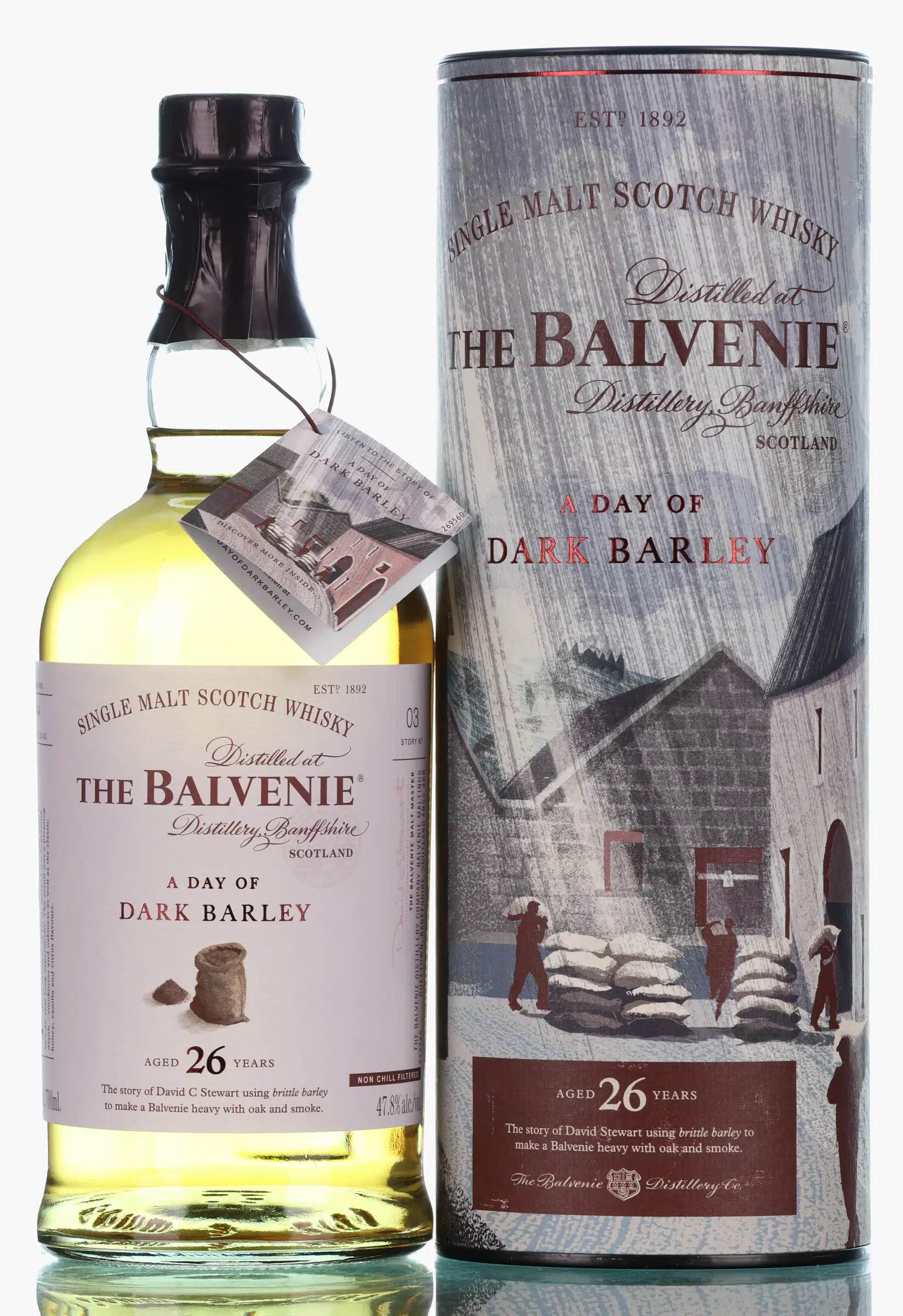 Balvenie A Day of Dark Barley 26 Year Old, First-Fill Bourbon Cask, Cask #6855, No. 3, 2019, 47.8% whisky bottle